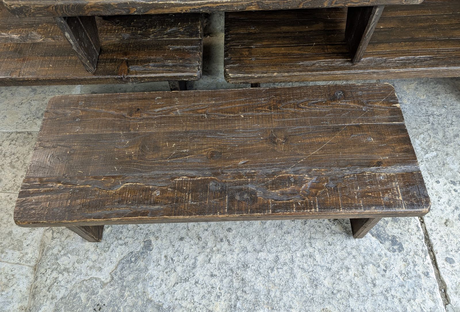 4 X Retail Rustic Display Table Risers   Wood   Childrens Benches Monitor Stands photo Furniture