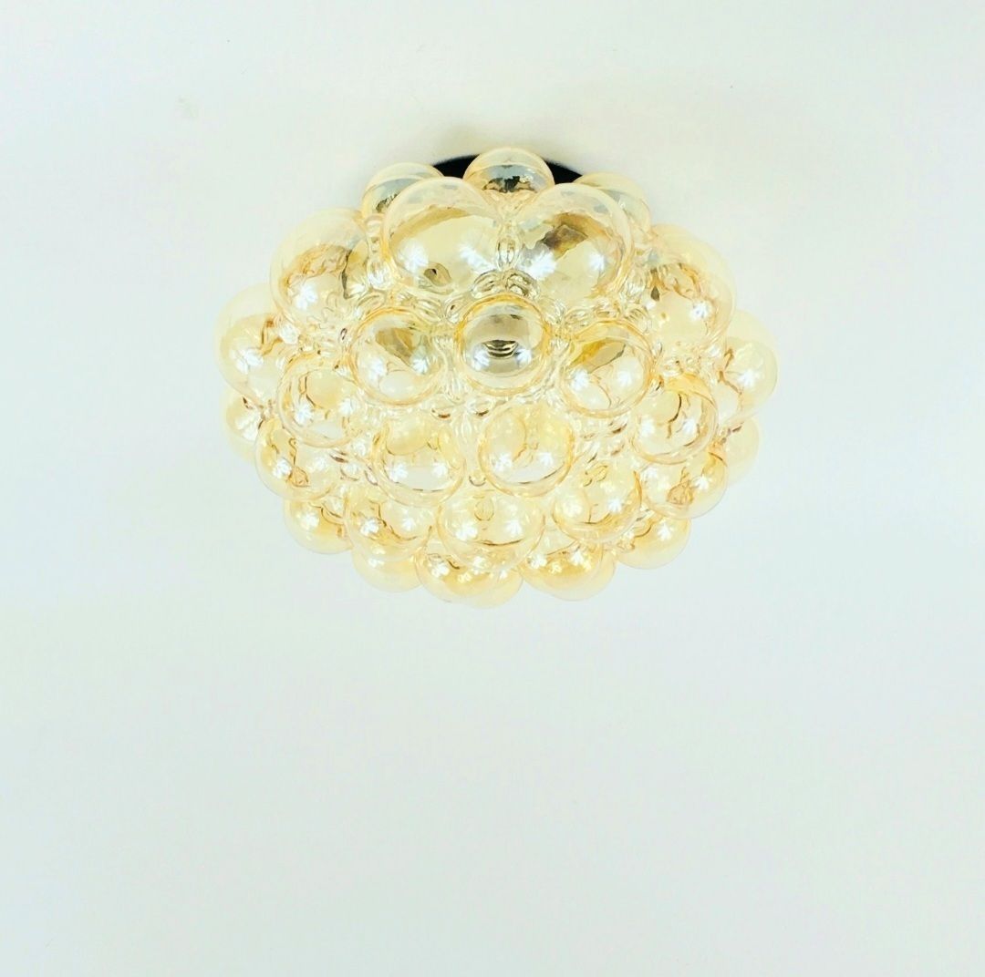 Large Mid Century Modern Amber Bubble Glass Ceiling Light By Helena Tynell For Limburg, Germany, 1970s photo furniture