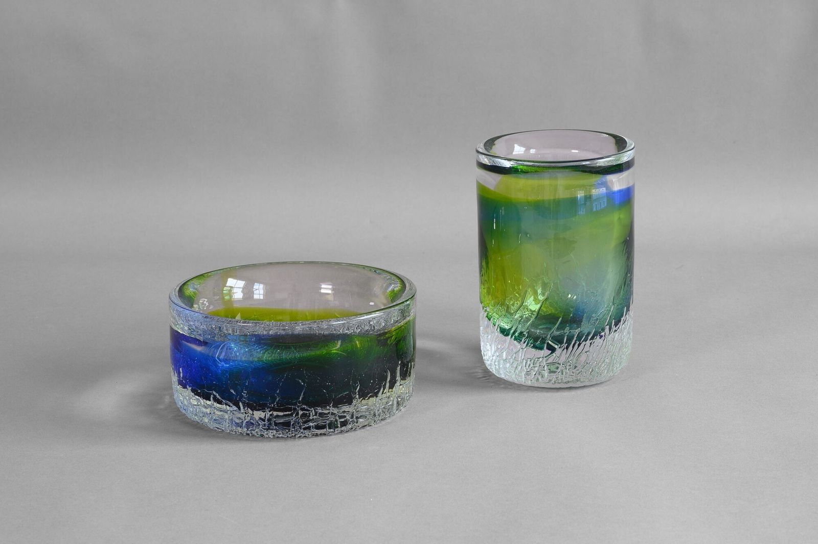 Pair Swedish Glass Vases photo for sale