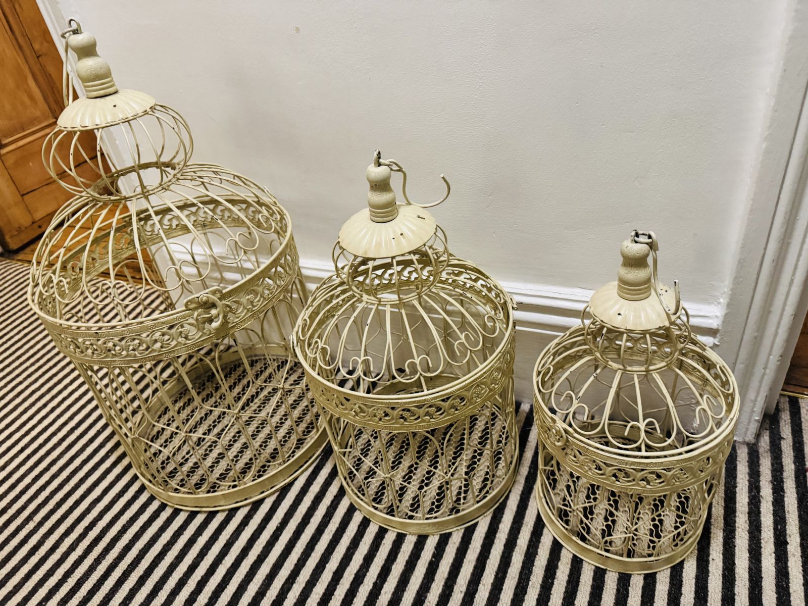 Decorative Bird Cages Set Of 3 photo for sale