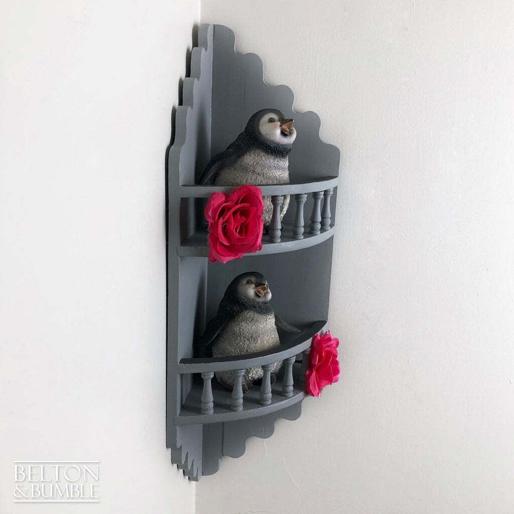 Rustic Decorative Corner Shelving In Grey photo furniture