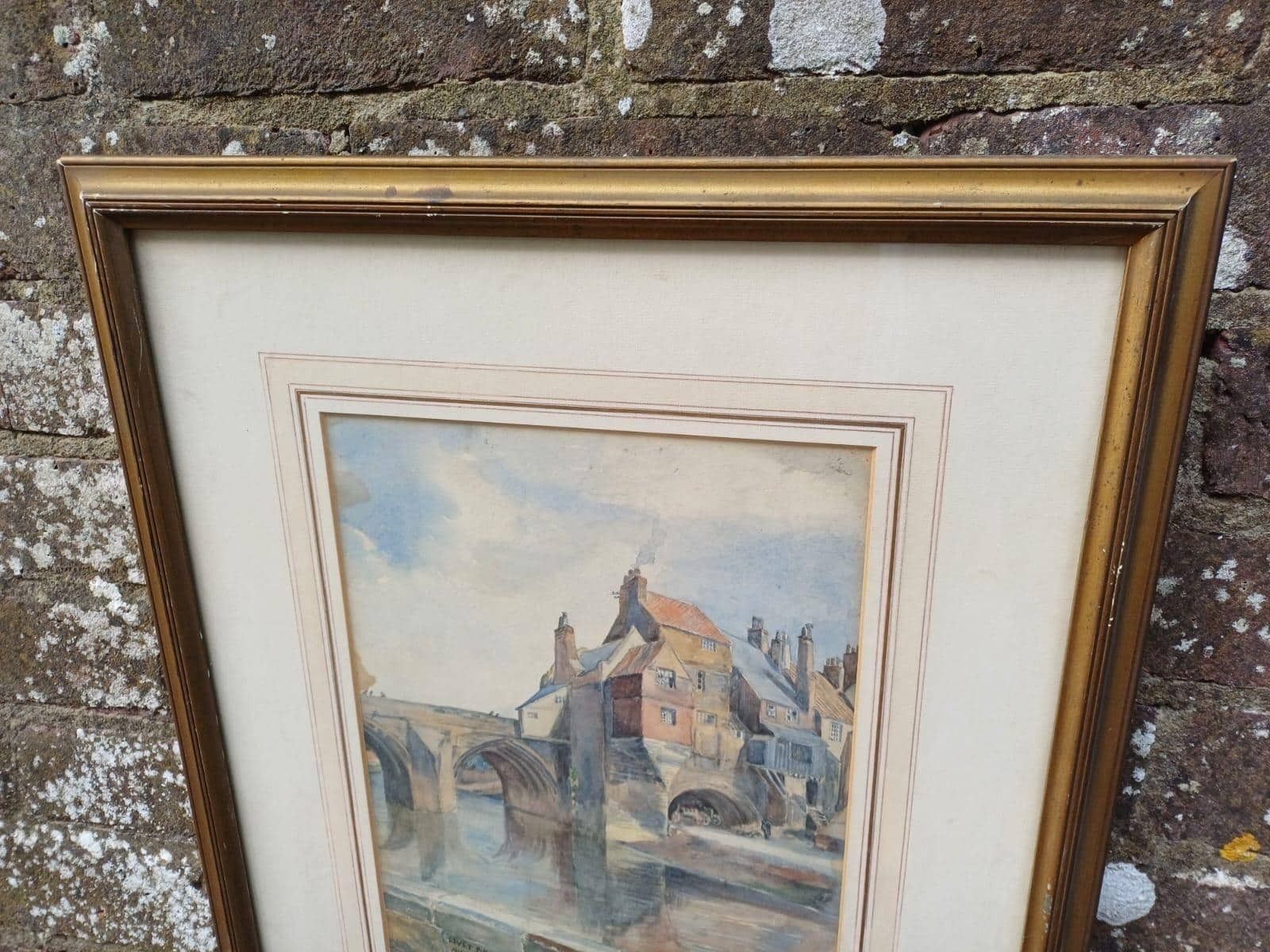 Original Antique Watercolour Of Elvet Bridge, Durham, Dated And Signed 1897   Wonderful Historic Depiction Of Durham, By G H Kitchin photo furniture