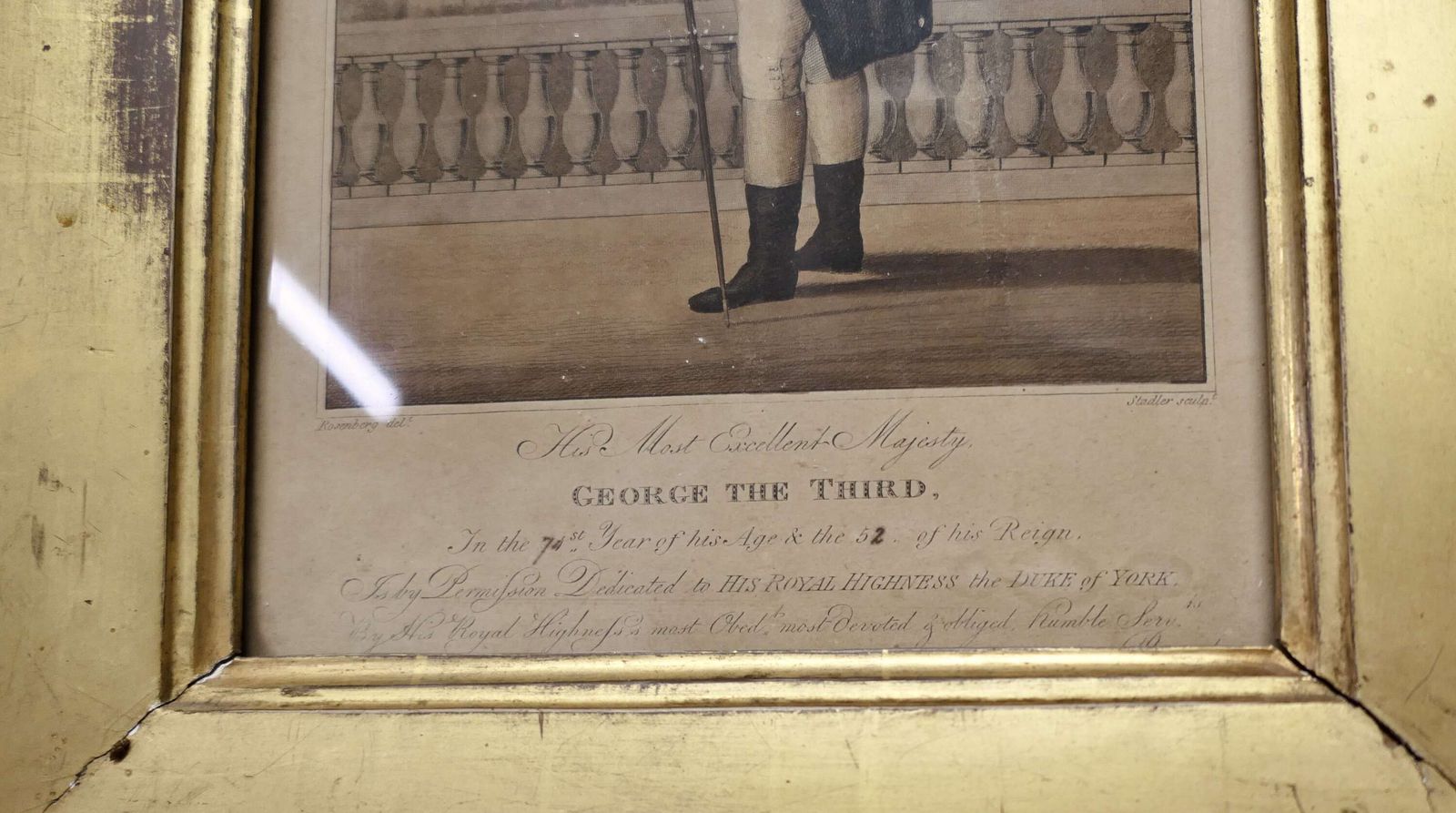 Early 19th Century Framed Print Of George III photo for sale
