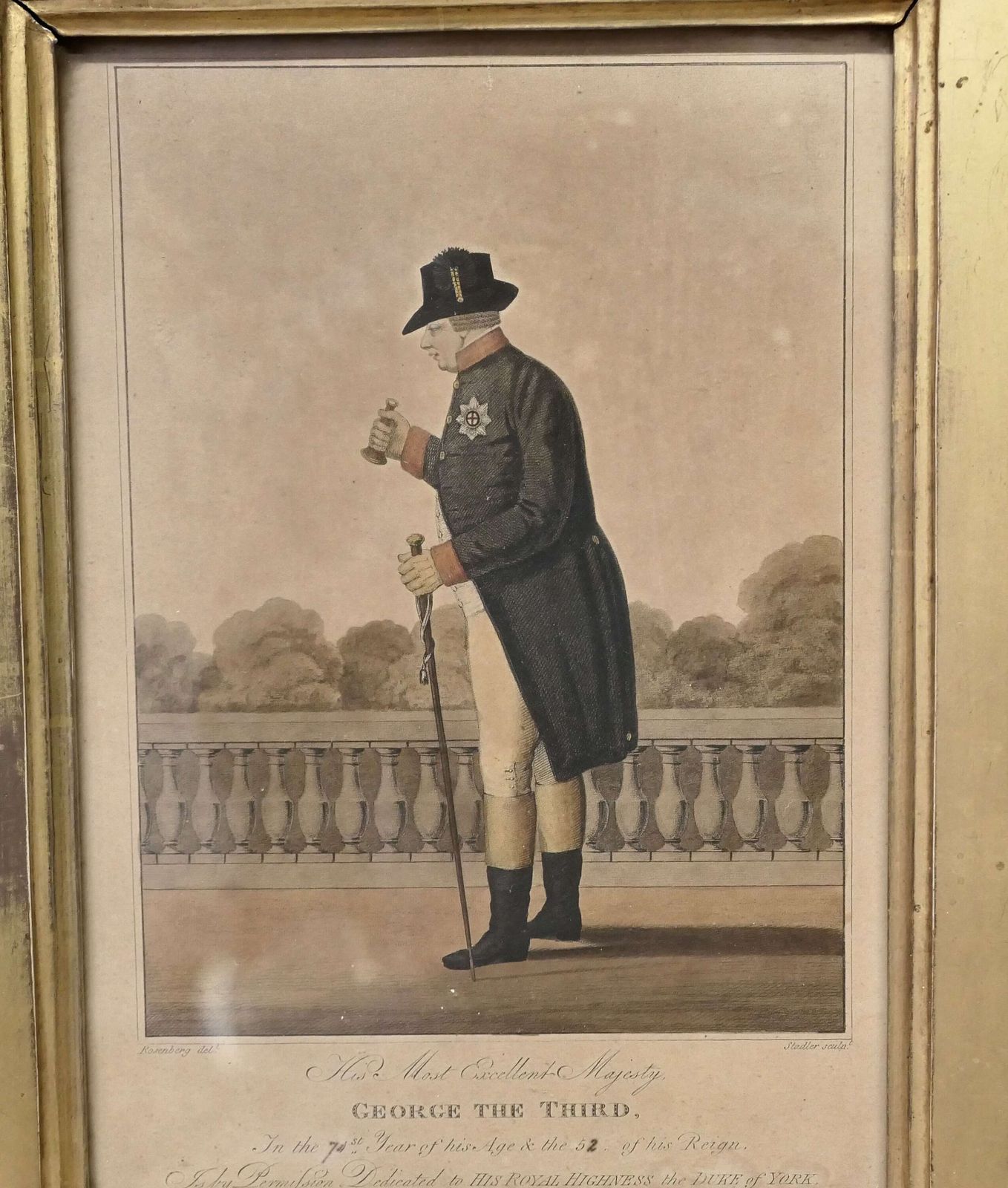 Early 19th Century Framed Print Of George III photo buy