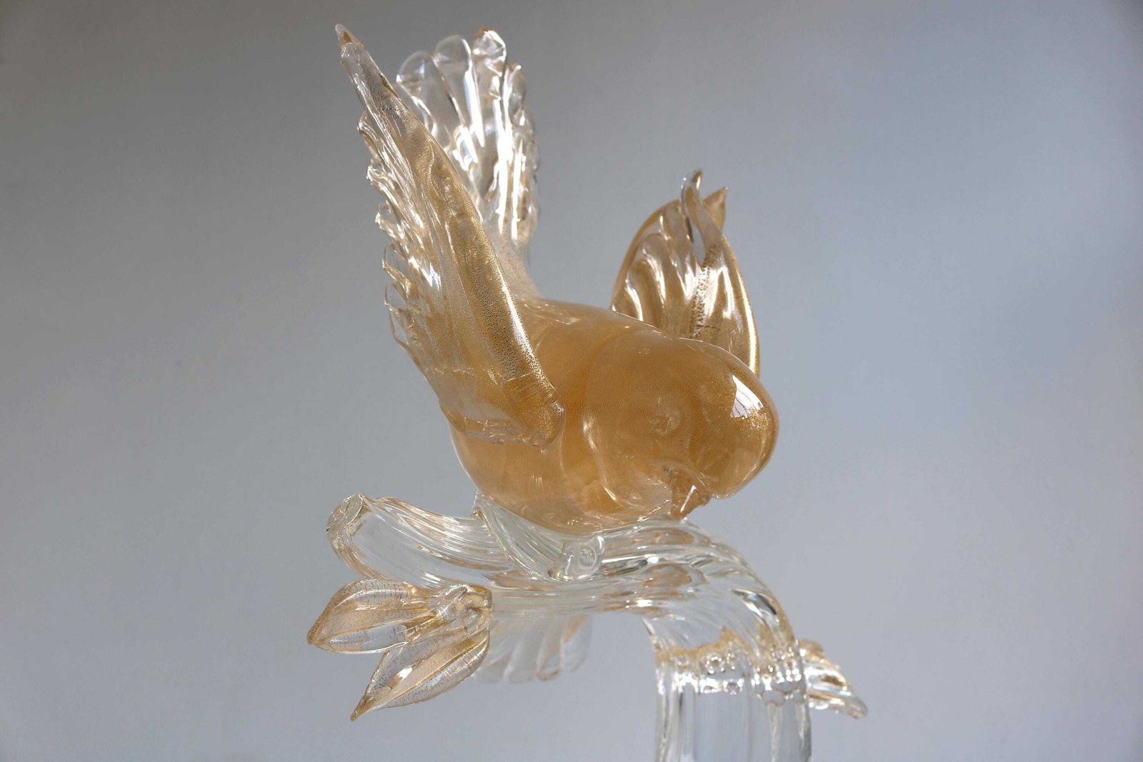 Elio Raffaeli Murano Italian Glass Birds – Hand Blown Sculpture With 24k Gold photo furniture