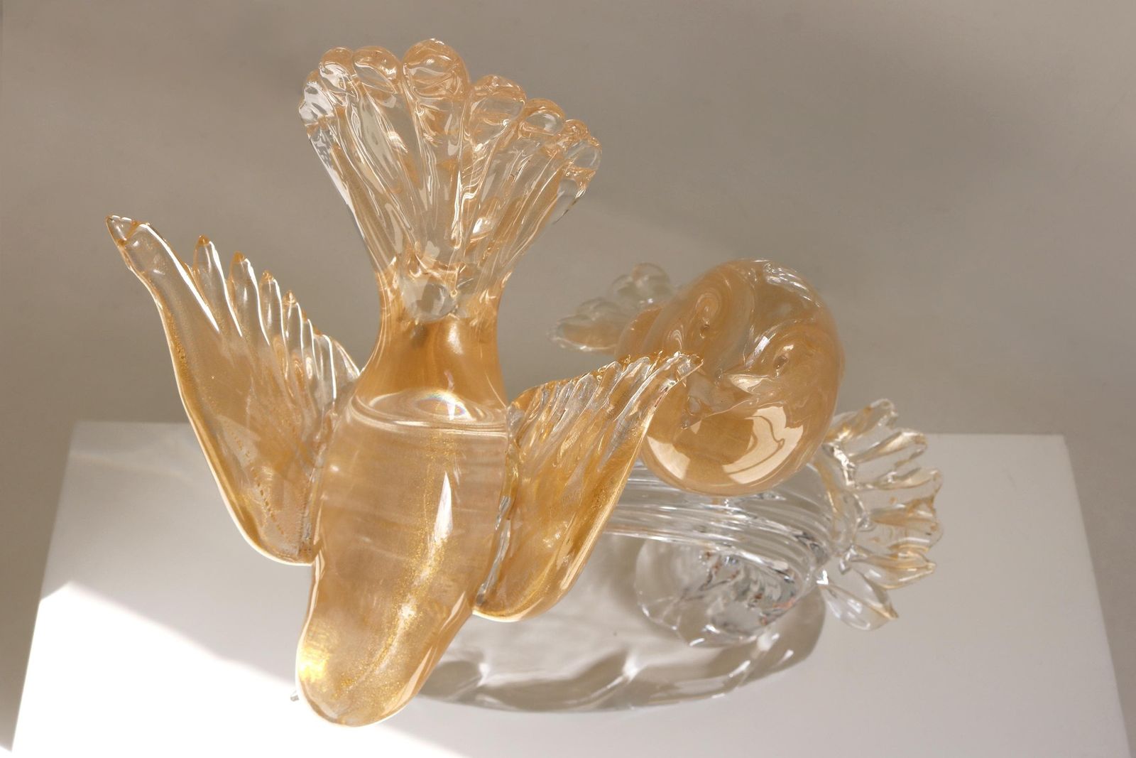 Elio Raffaeli Murano Italian Glass Birds – Hand Blown Sculpture With 24k Gold photo buy