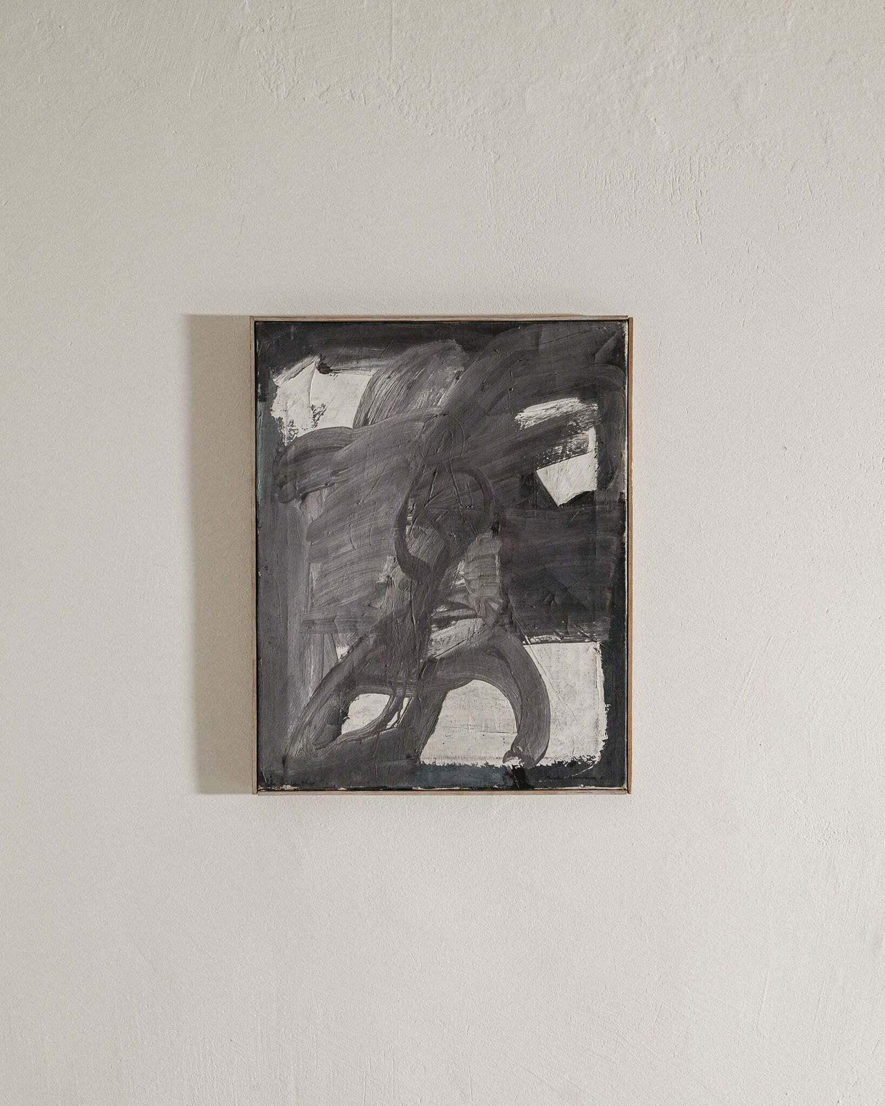 Vintage Swedish Abstract Oil On Canvas Artwork Painting By Bertil Berntsson, 1962