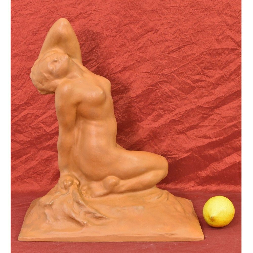 Art Deco Terracotta Sculpture, Female Nude, Amedeo Gennarelli, Italian Sculptor. (Stte85) photo furniture