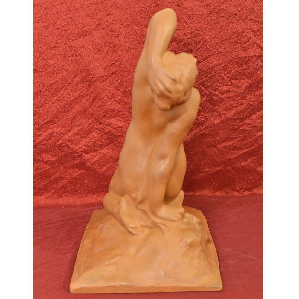 Art Deco Terracotta Sculpture, Female Nude, Amedeo Gennarelli, Italian Sculptor. (Stte85) photo buy