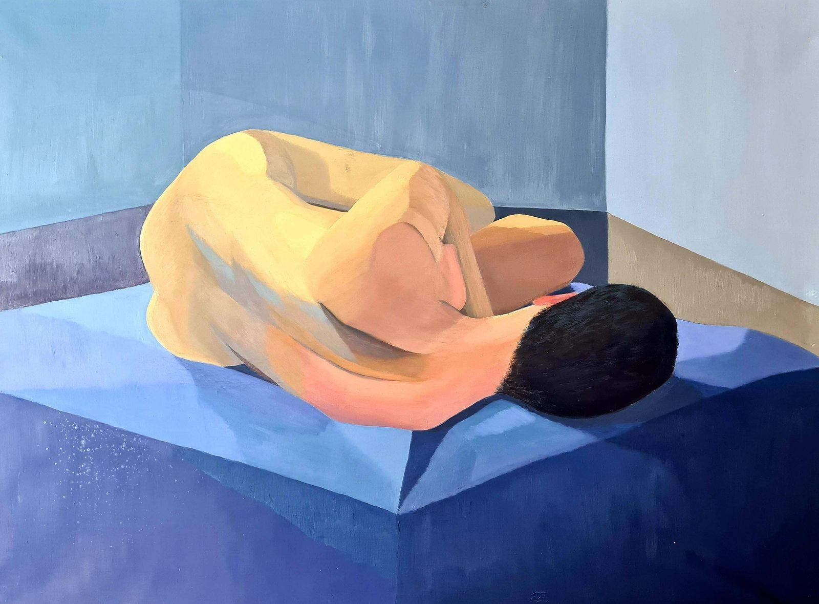 Colourful Large Cubist Nude, Nue Allongée By Isabelle Pardoe