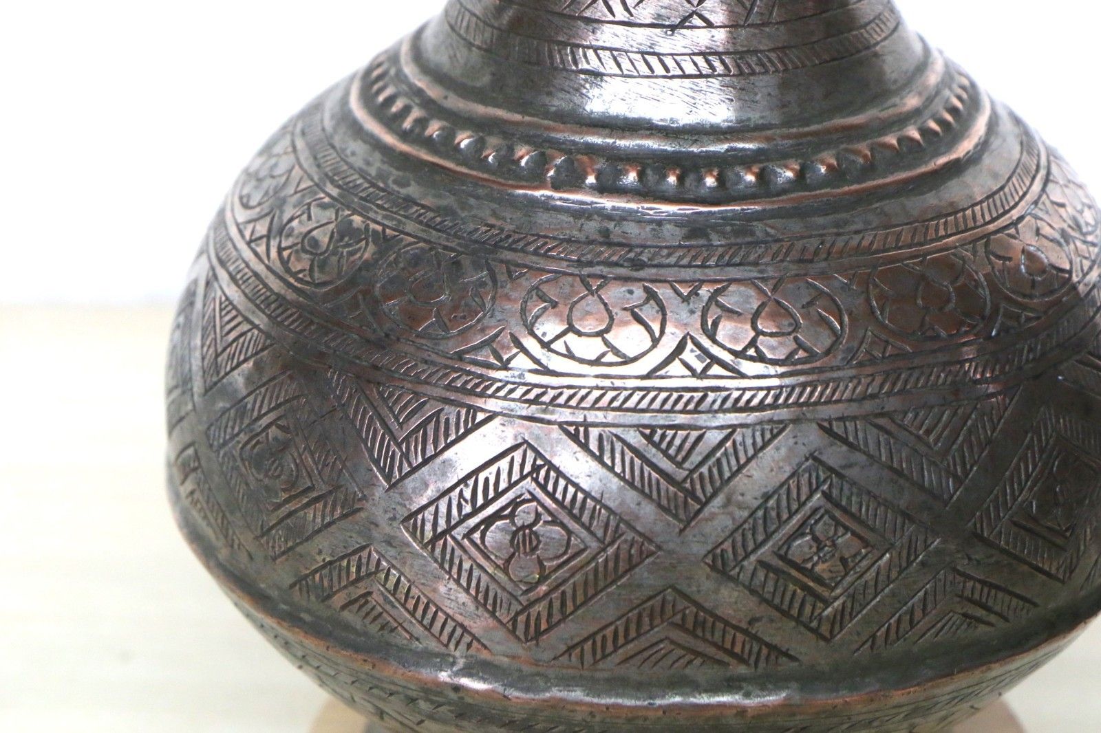 photo furniture Table Lamp Antique Middle Eastern Copper Water Decanter Lamp Rustic Ethnic