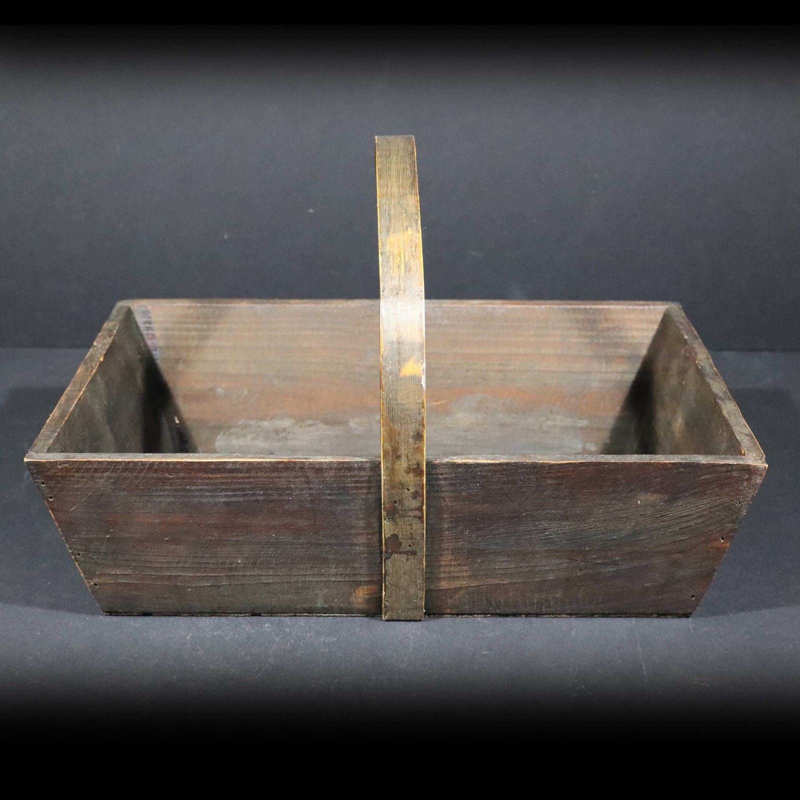 Antique Farmhouse Harvesting Basket French Rustic Wood Gardening Trug photo for sale