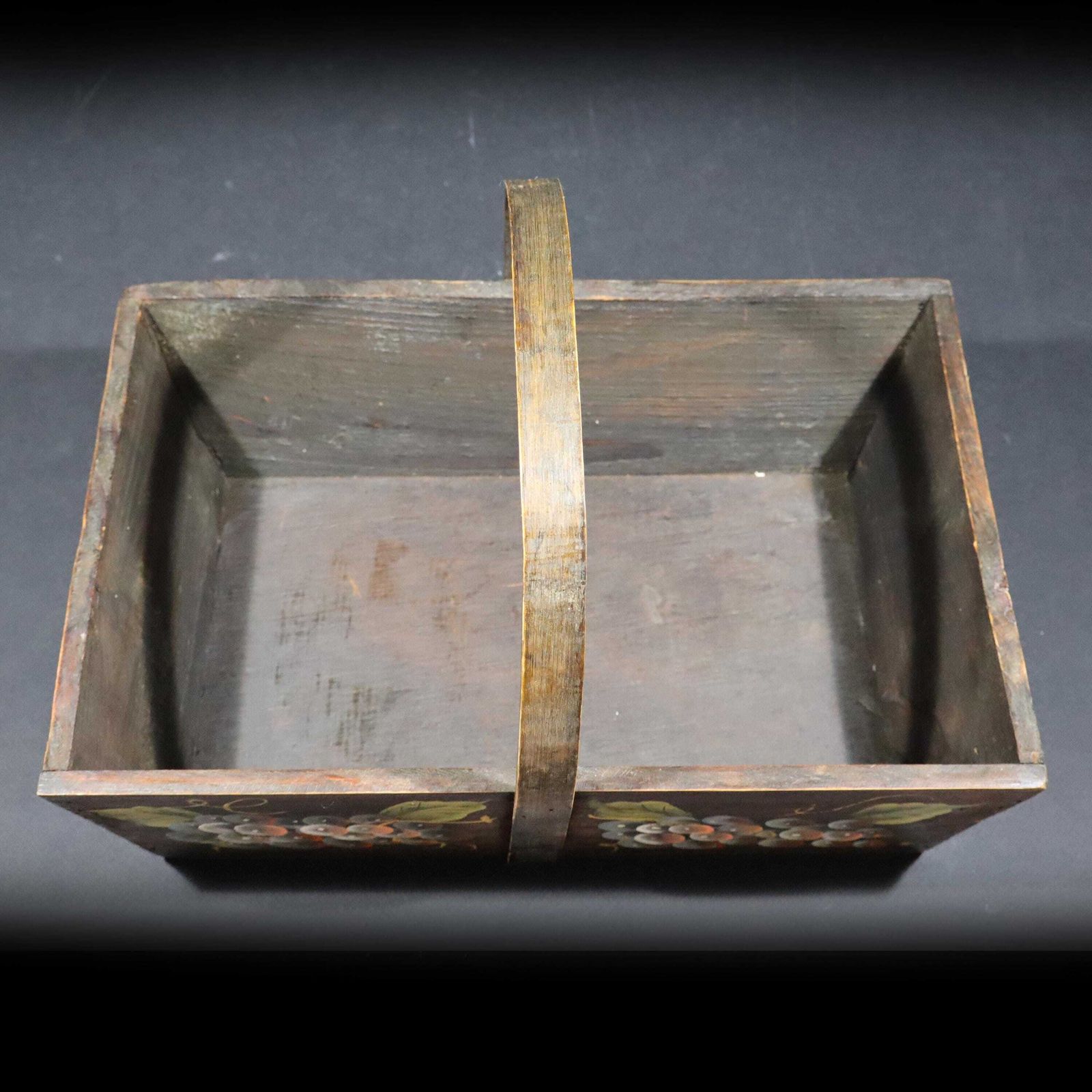 Antique Farmhouse Harvesting Basket French Rustic Wood Gardening Trug photo vinterior