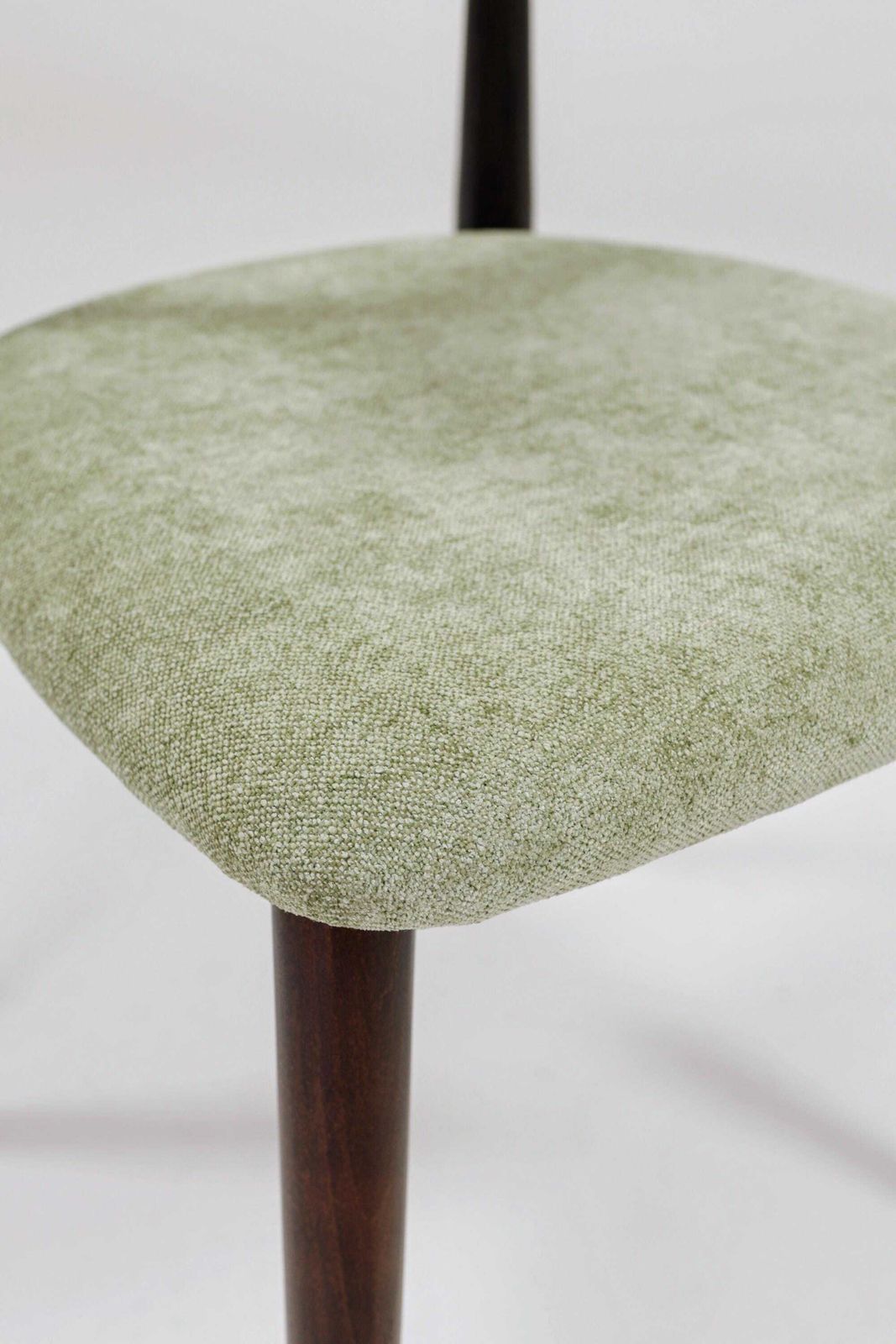 photo for sale Modern Set Of 6 Dining Chairs, Sage Farbic And Dark Walnut Beech Wood