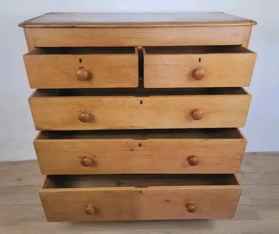 Victorian Chest Of Drawers Pine Farmhouse Rustic Country photo vinterior