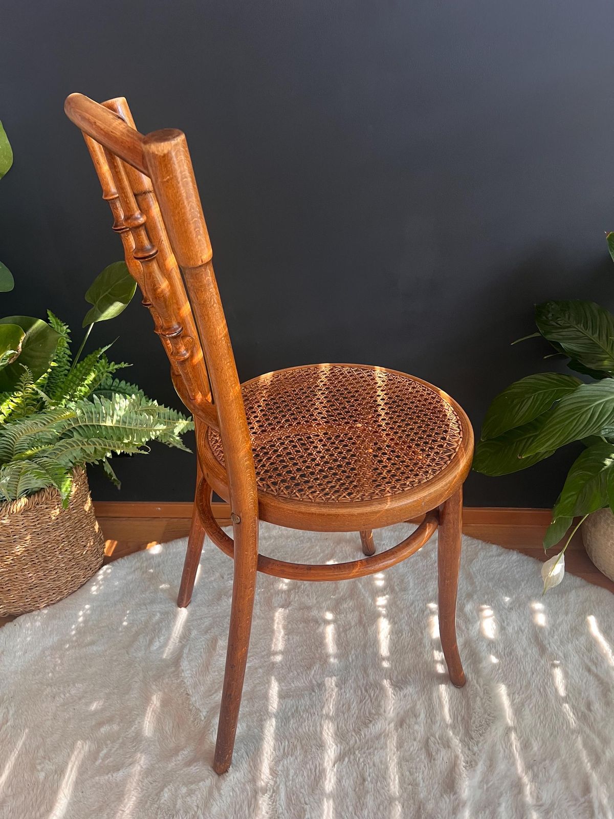 Rare Thonet No. 98 Bentwood Cane Chair | Authentic Vintage Bistro & Dining Seating | Bohemian Mcm Minimalist Accent photo vinterior