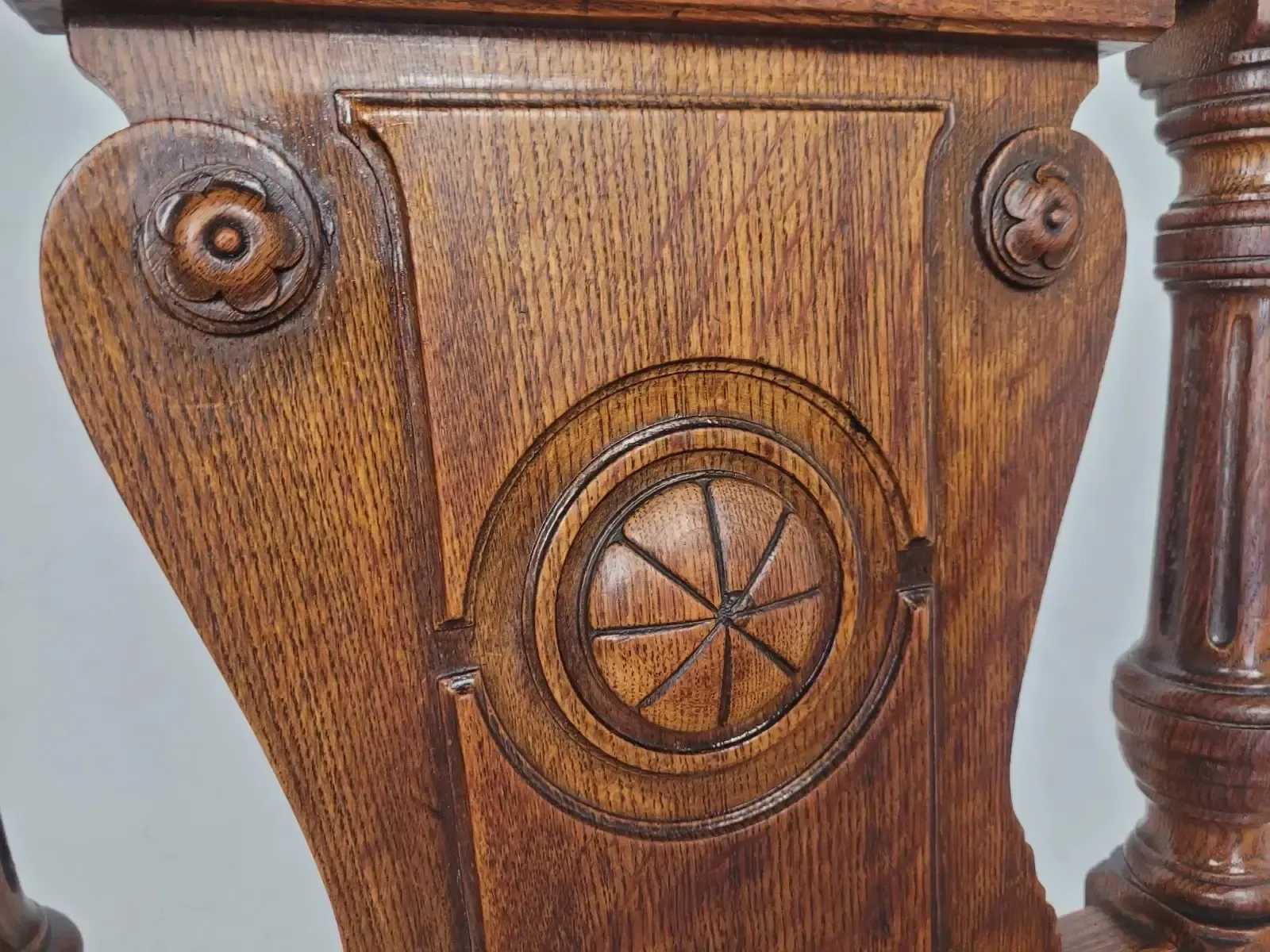 Victorian Hall Chair Oak Carved 19thc Antique English photo vinterior