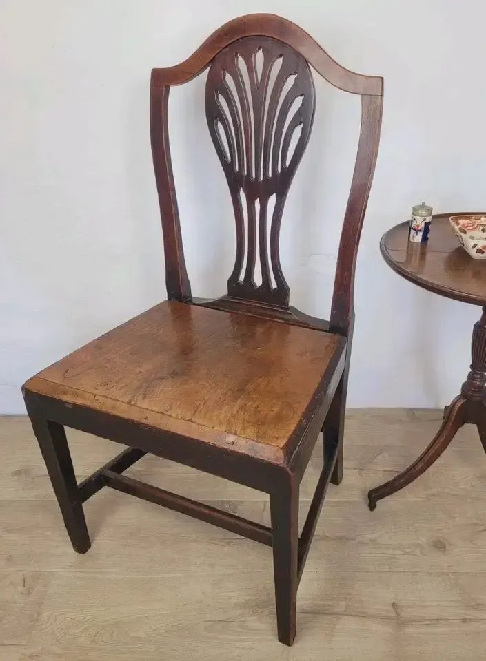 Country Side Chair Pierced Back Victorian 19th Century Antique photo furniture