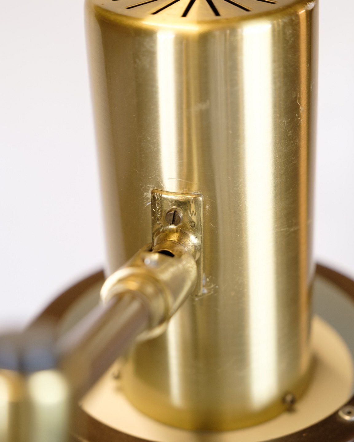 Floor Lamp   Model Studio   Brown Lacquered Metal & Brass   Jo Hammerborg   Fog & Morup   1970s photo vinterior