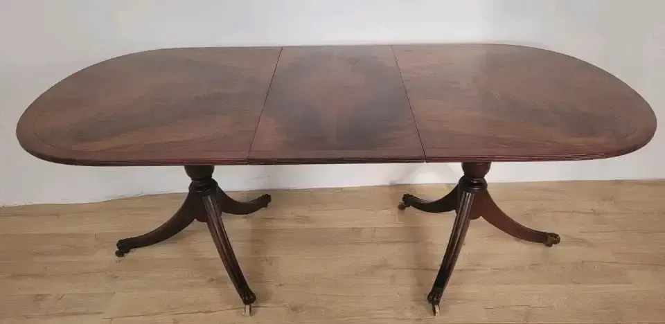 Regency Dining Table Extendable Twin Pedestal 19thc English photo Furniture