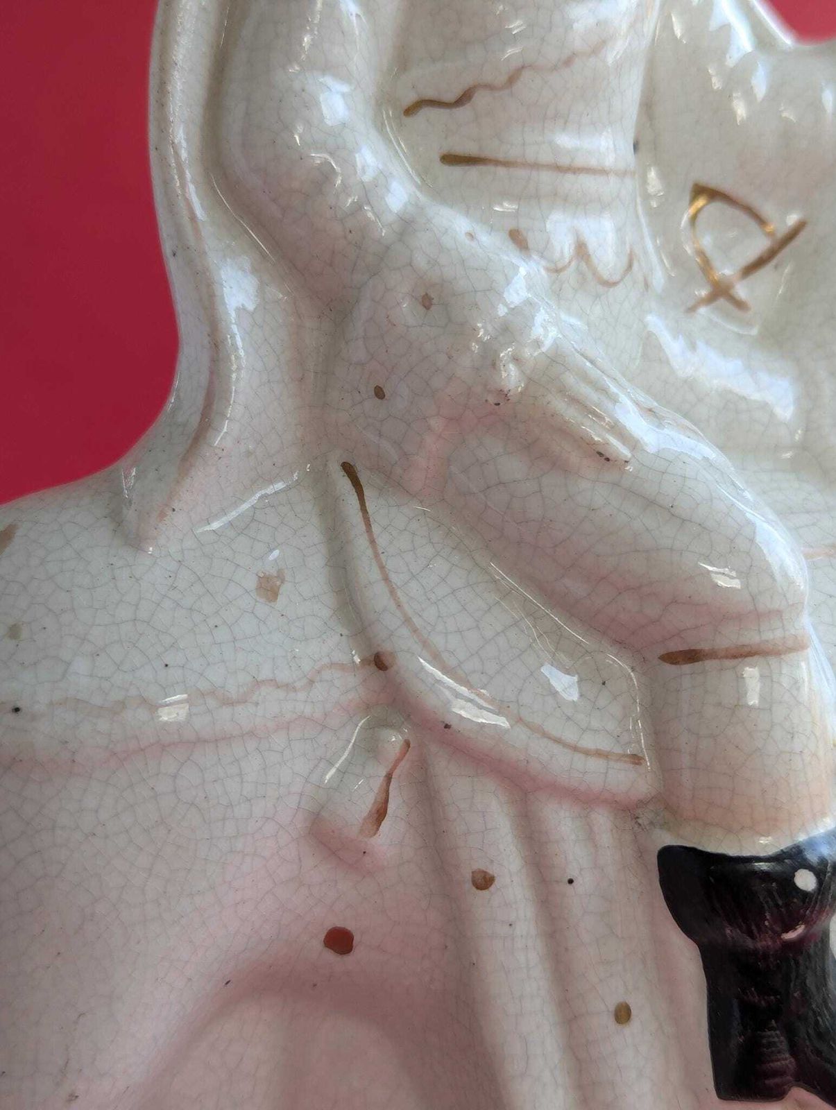 Large Staffordshire Pottery Flatback Figure, Bonnie Prince Charlie On Horseback photo 120.0