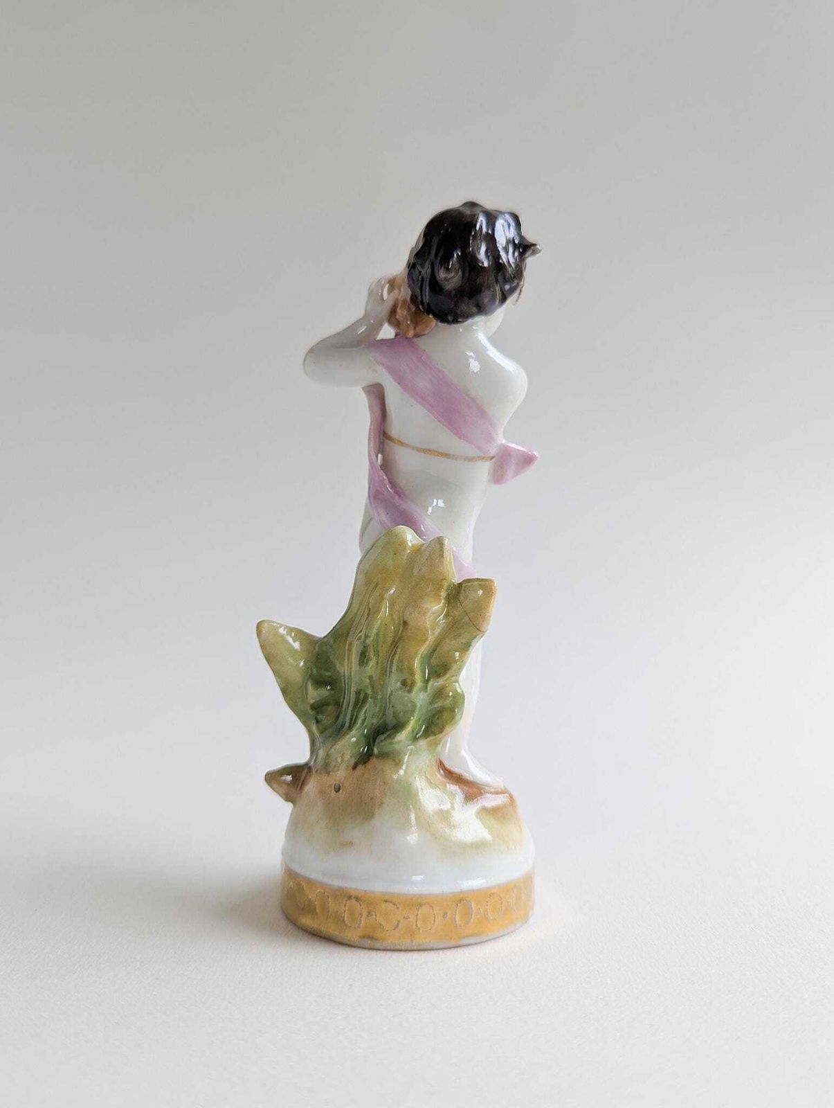 Antique Volkstedt Porcelain Figure Of Cherub With Seashell, Highly Collectable German Putti Figurine photo buy