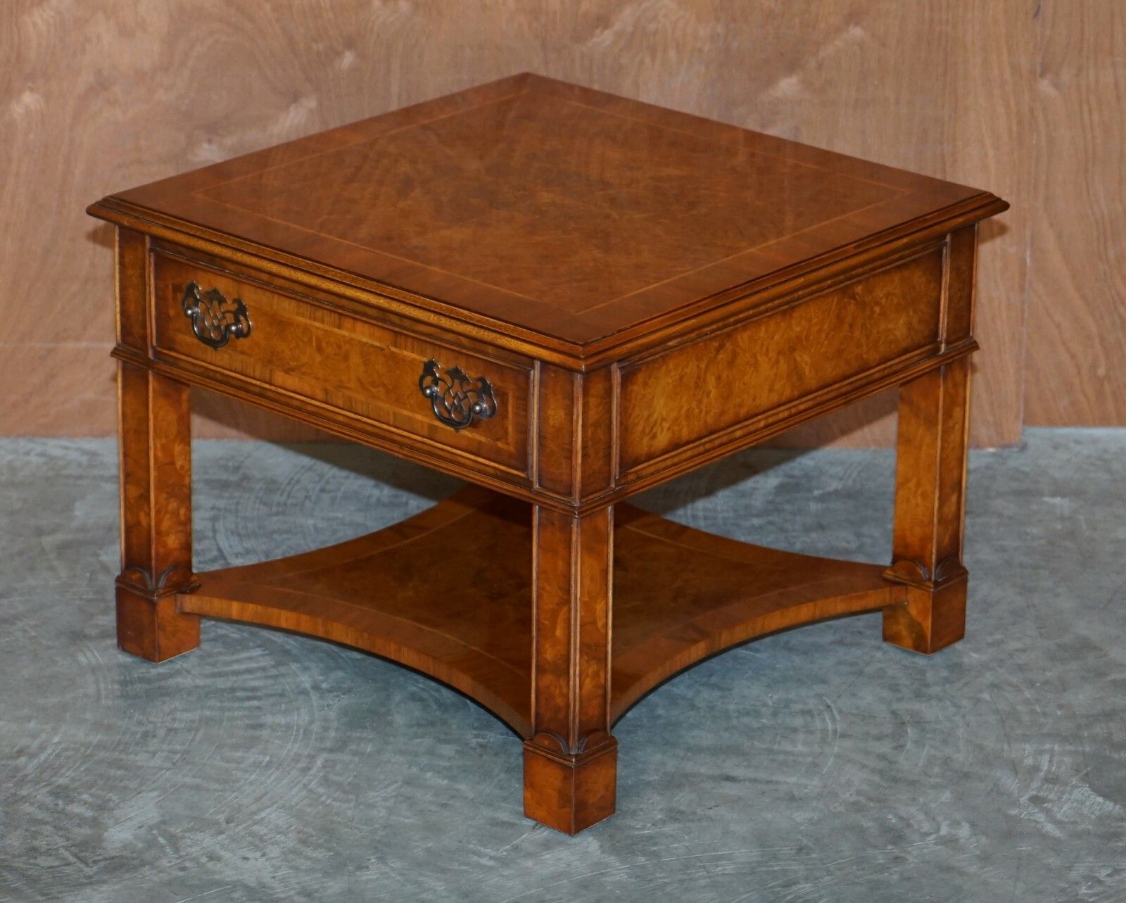 Lovely Pair Of Burr Walnut Brights Of Nettlebed Large Side End Lamp Wine Tables photo furniture