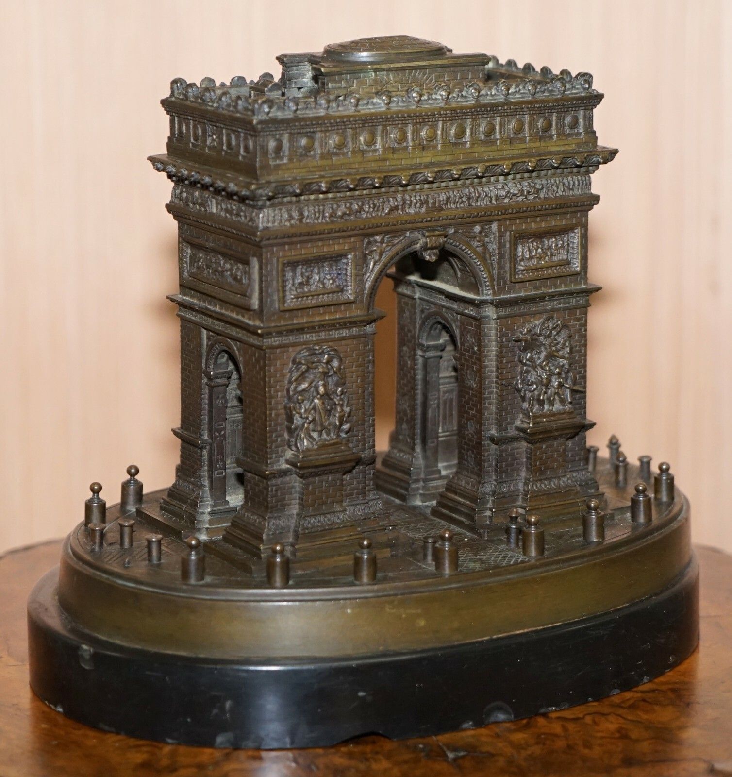 Rare 19th Century Leblanc Freres Grand Tour Bronze Statue Of The Arc De Triomph photo Art