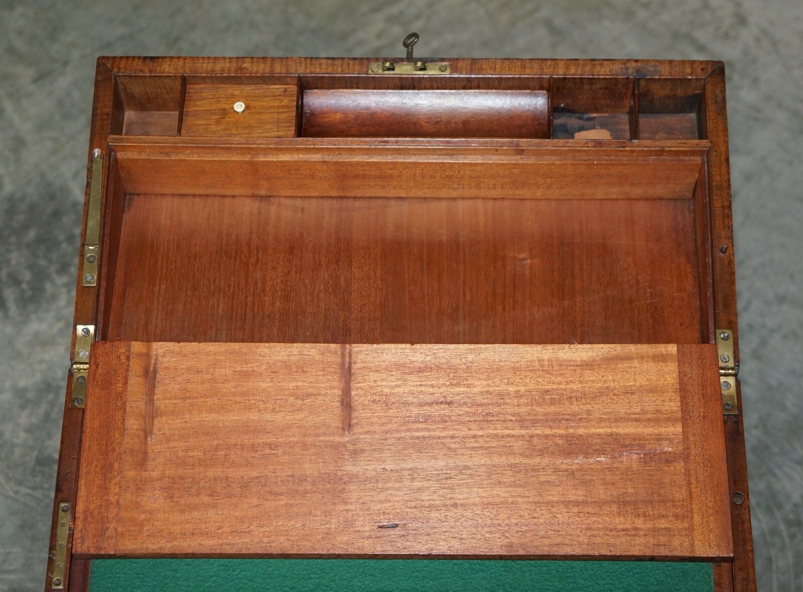 photo for sale Exquisite Victorian Mahogany Military Campaign Writing Slope Desk & Later Stand