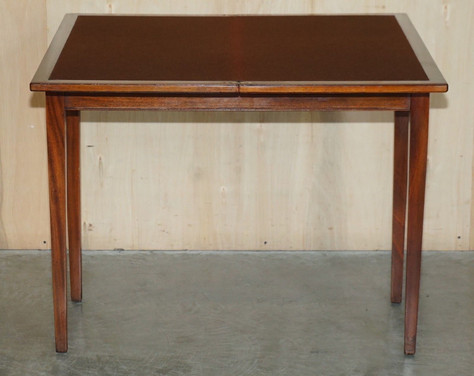 photo for sale Fine Antique Sheraton Burr & Burl Walnut Card Games Table With Satinwood Detail