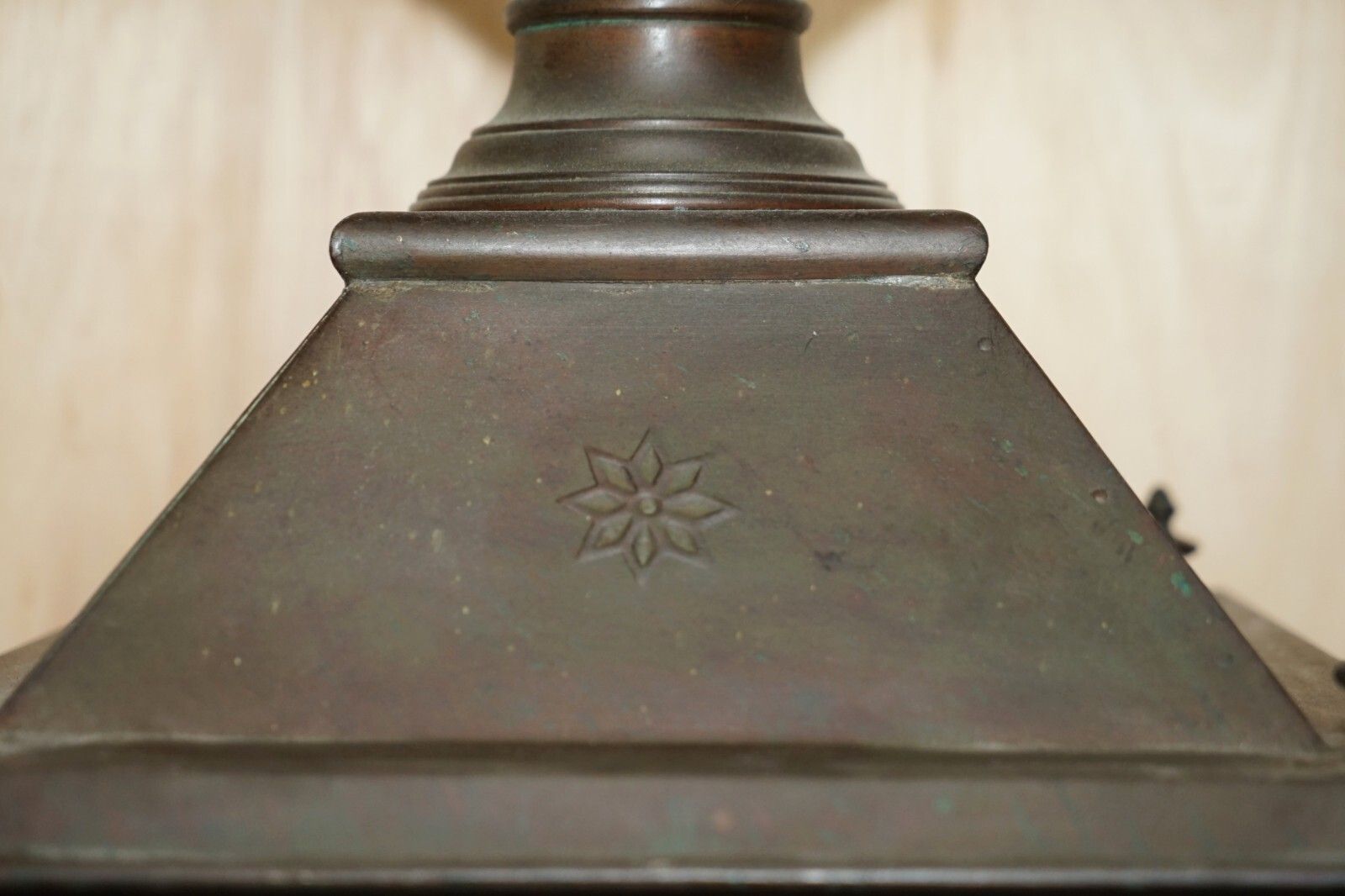 Antique Victorian Bronze Hanging Lantern With Four Candle Interior Must See photo 2850.0