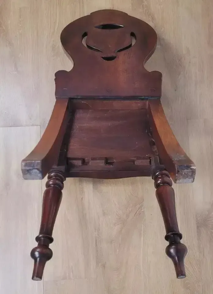 Furniture Georgian Hall Chair Shield Back Circa 1860 Carved English Postage Available photo