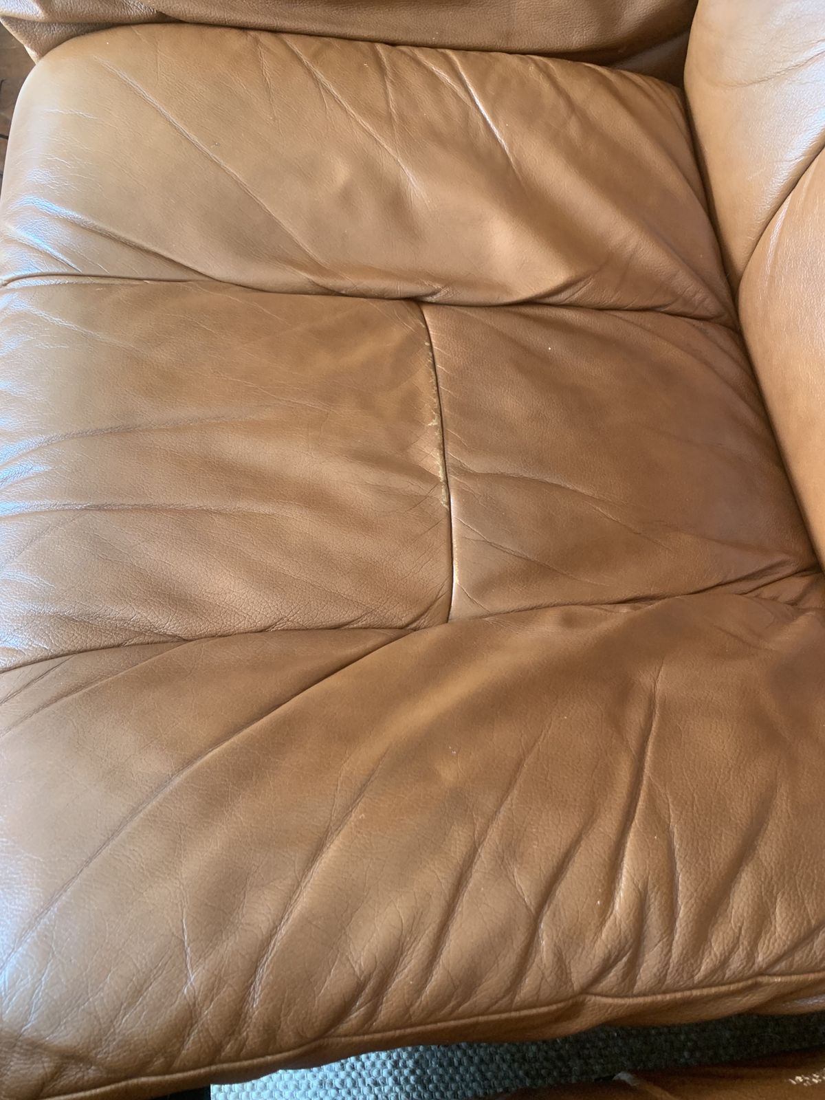 Ekornes Stressless 2 Seater Brown Tan Leather Sofa photo Furniture