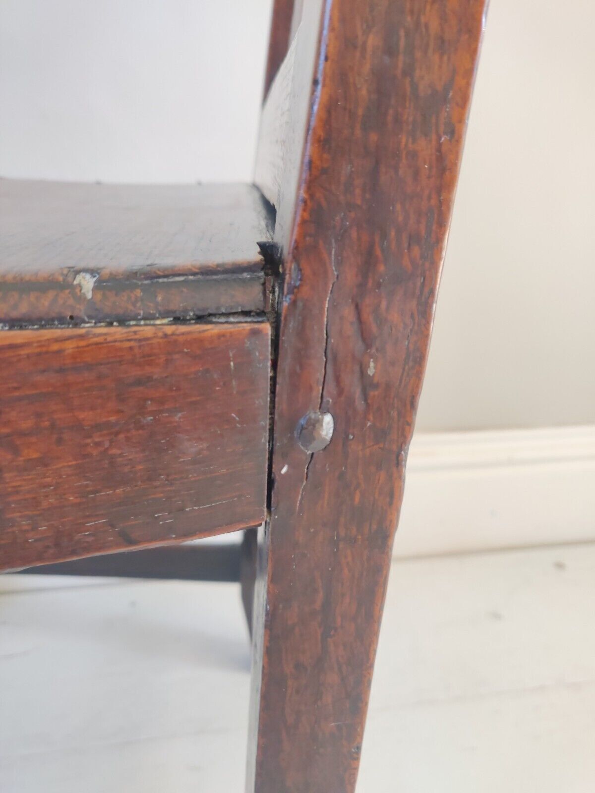 photo vintage Hall Chair Oak Country 1900s Splatback Farmhouse Antique Postage Available