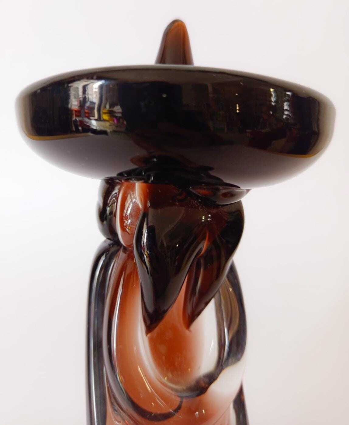 photo for sale Seguso Vintage Space Age Mexican Murano Glass Sombrero Siesta Sculpture Figurine