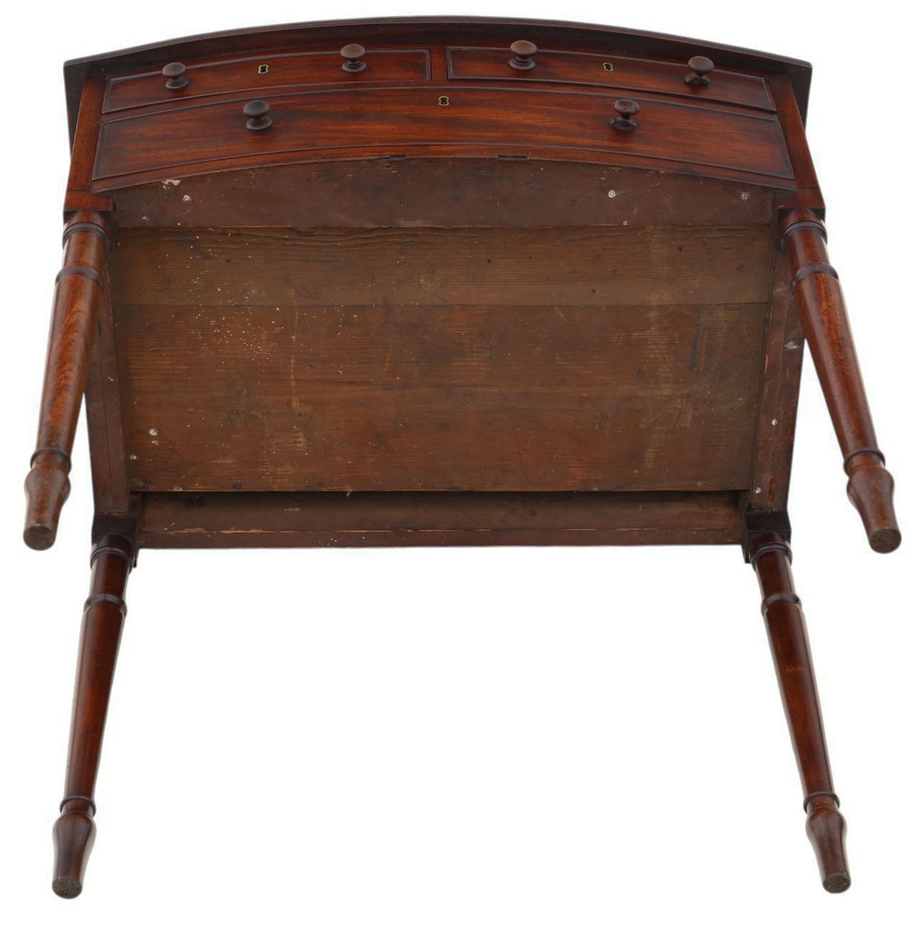 photo furniture Fine Quality Antique 19th Century Georgian Bow Front Mahogany Writing Table – Desk, Bed Side Or Dressing Table