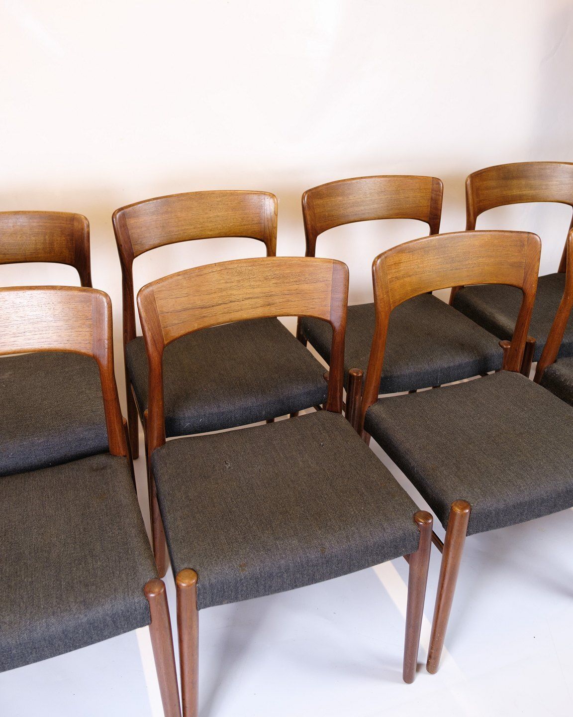 Set Of Eight Dining Chairs   Model 26   Teak   Henry Kjærnulf   K/S Korup Chair Factory   1960s photo furniture