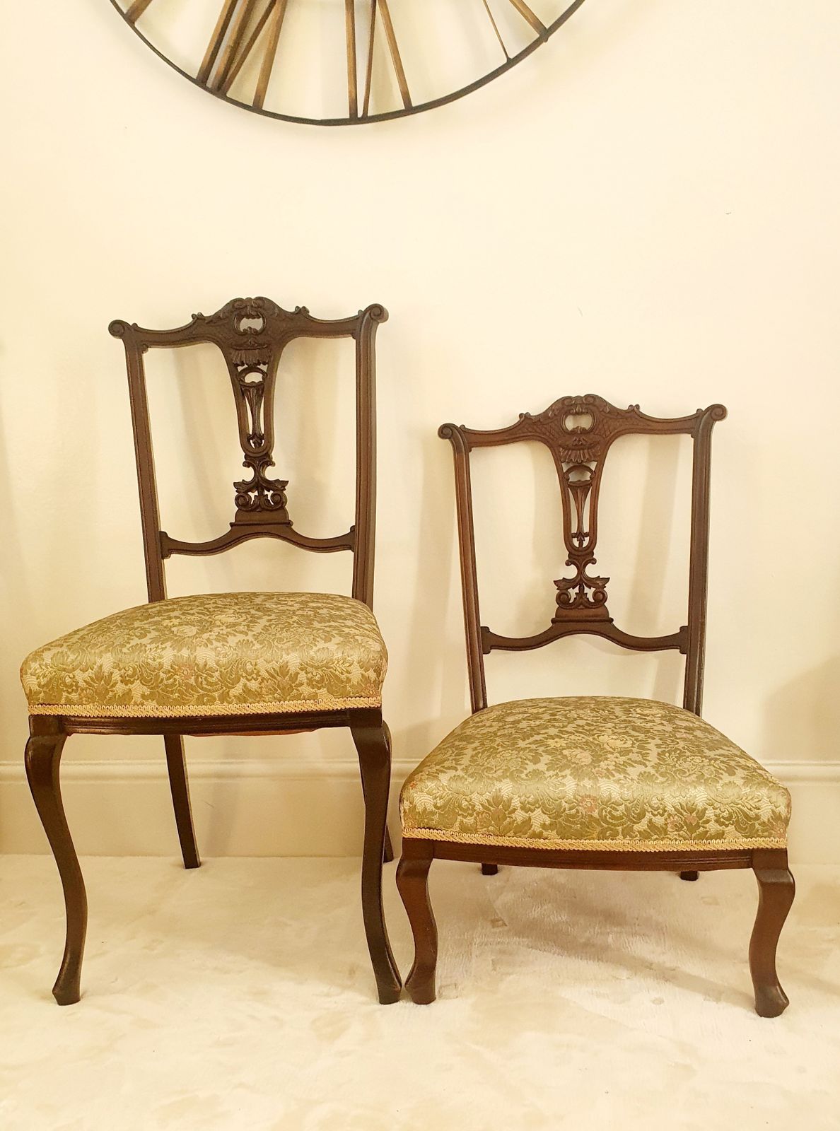 Rare Set 6x Chippendale Style Chairs, 4x Adult 2x Child photo vintage
