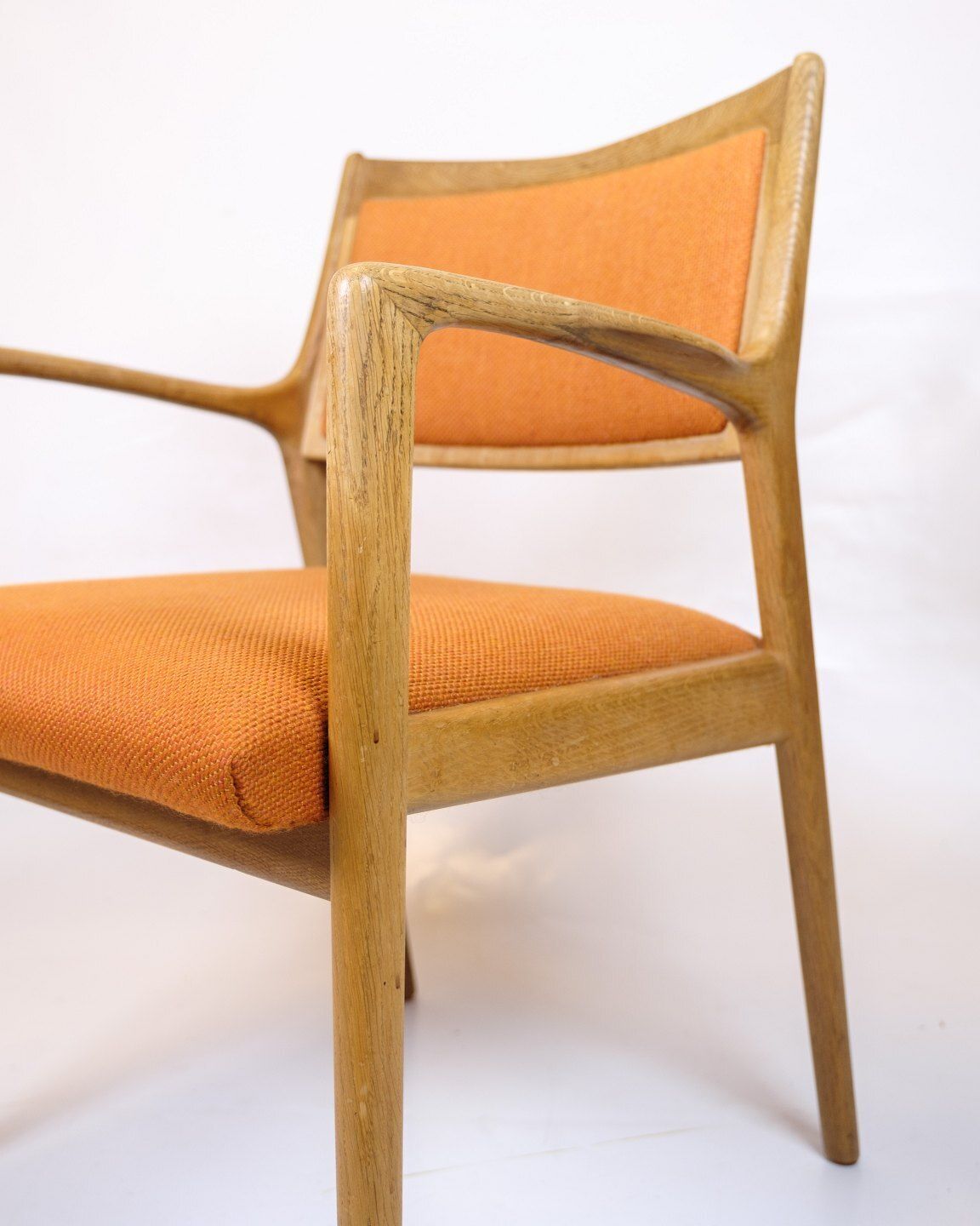 Armchair   Oak   Upholstered In Orange Fabric   Karl Erik Ekselius   Joc Vetlanda   Swedish Design   1960s photo Furniture