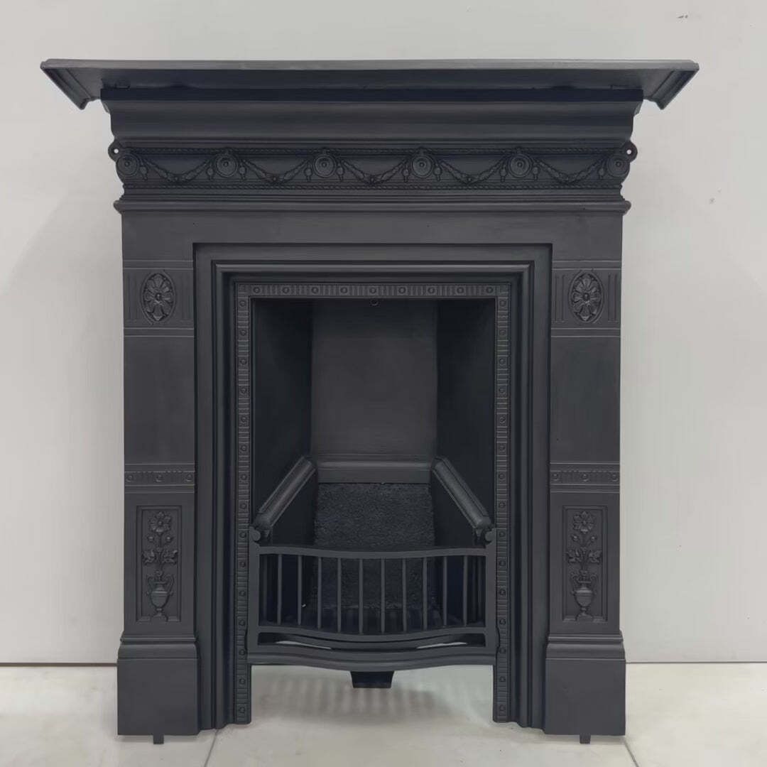 Antique Cast Iron Combination Fireplace