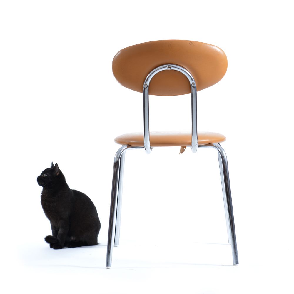 Midcentury Chair By Kovona In Faux Leather And Chrome, Czechoslovakia 1970s photo vinterior