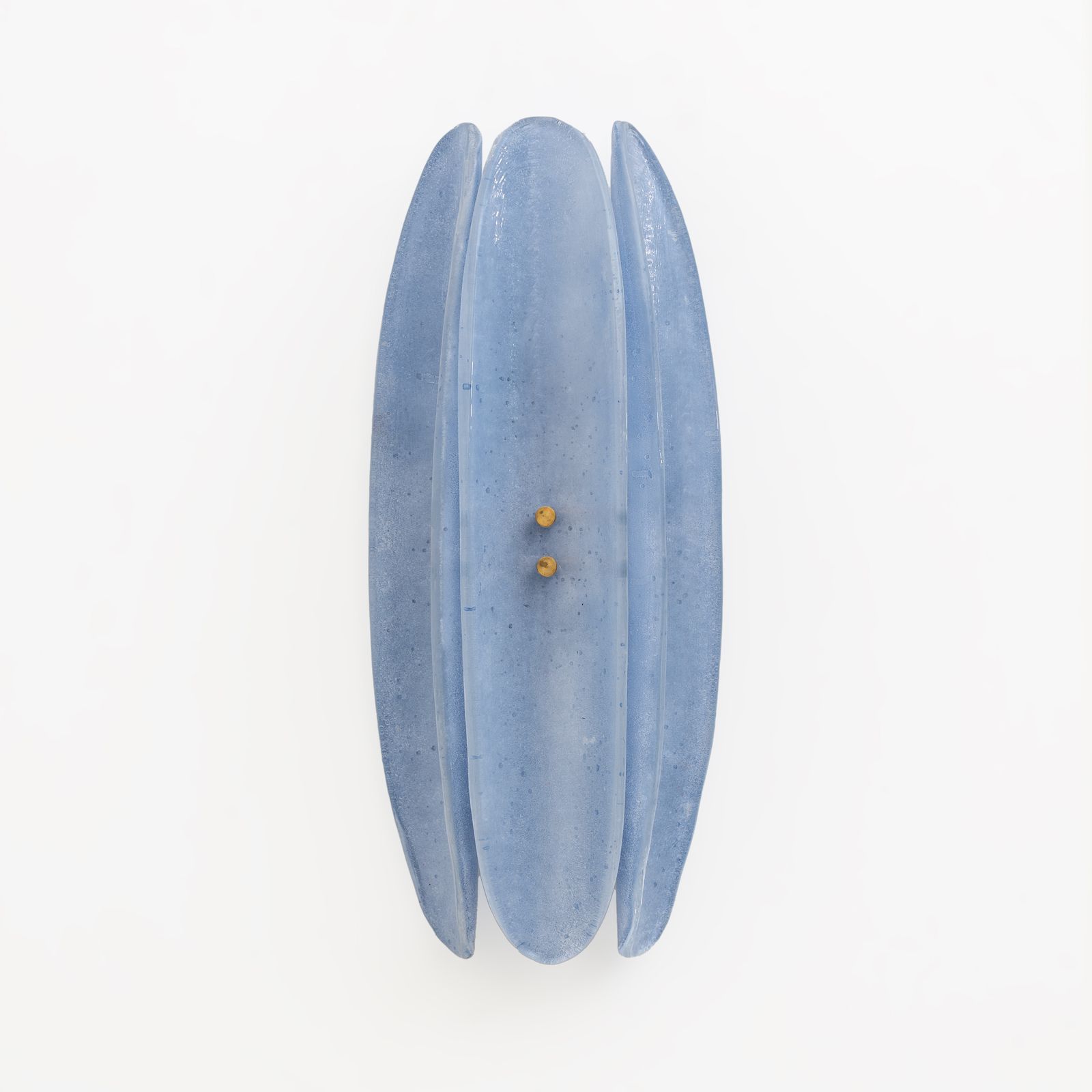 Pair Of Fontana Arte Style Mid Century Modern Light Blu Murano Glass Sconces photo Lighting