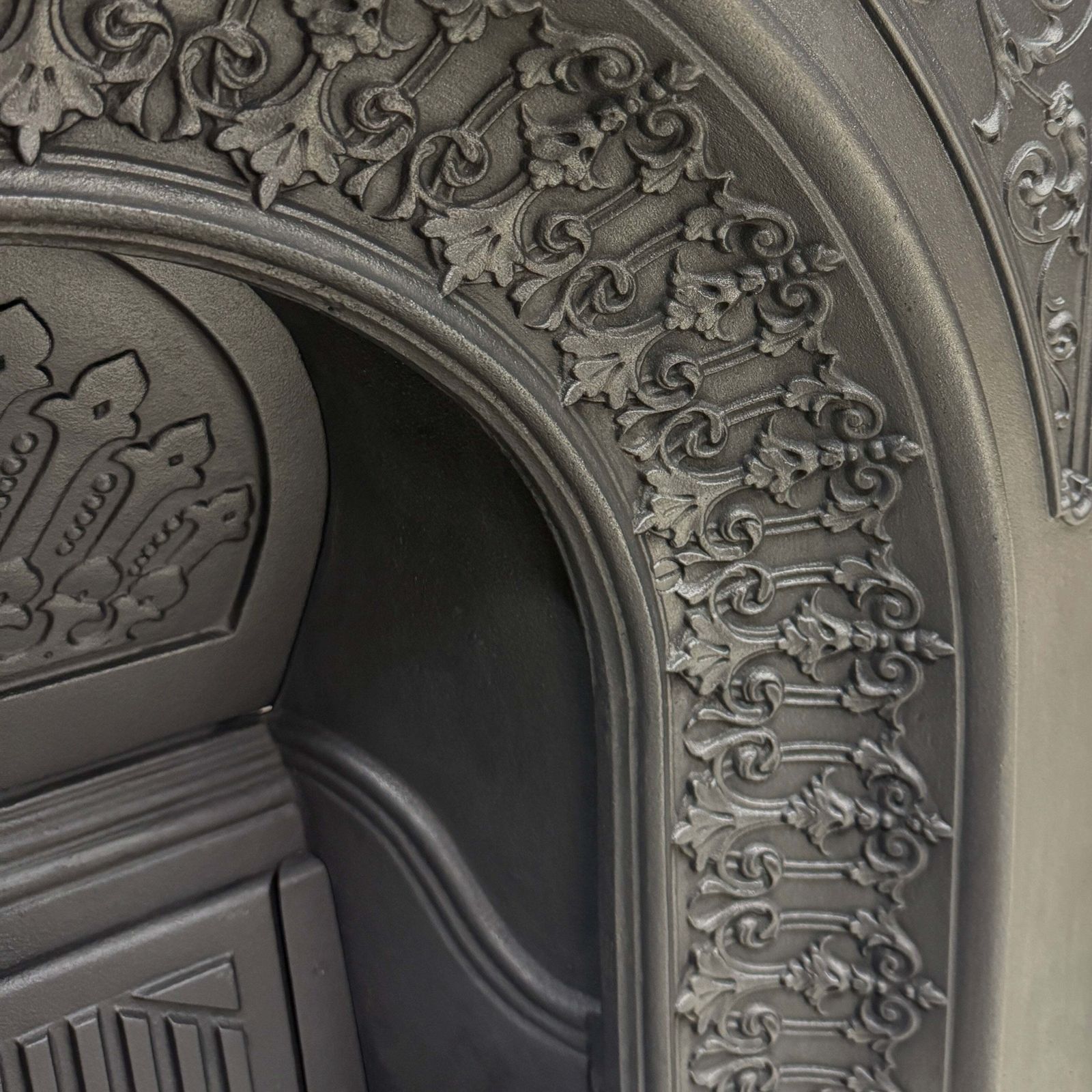 photo for sale Antique Cast Iron Combination Fireplace