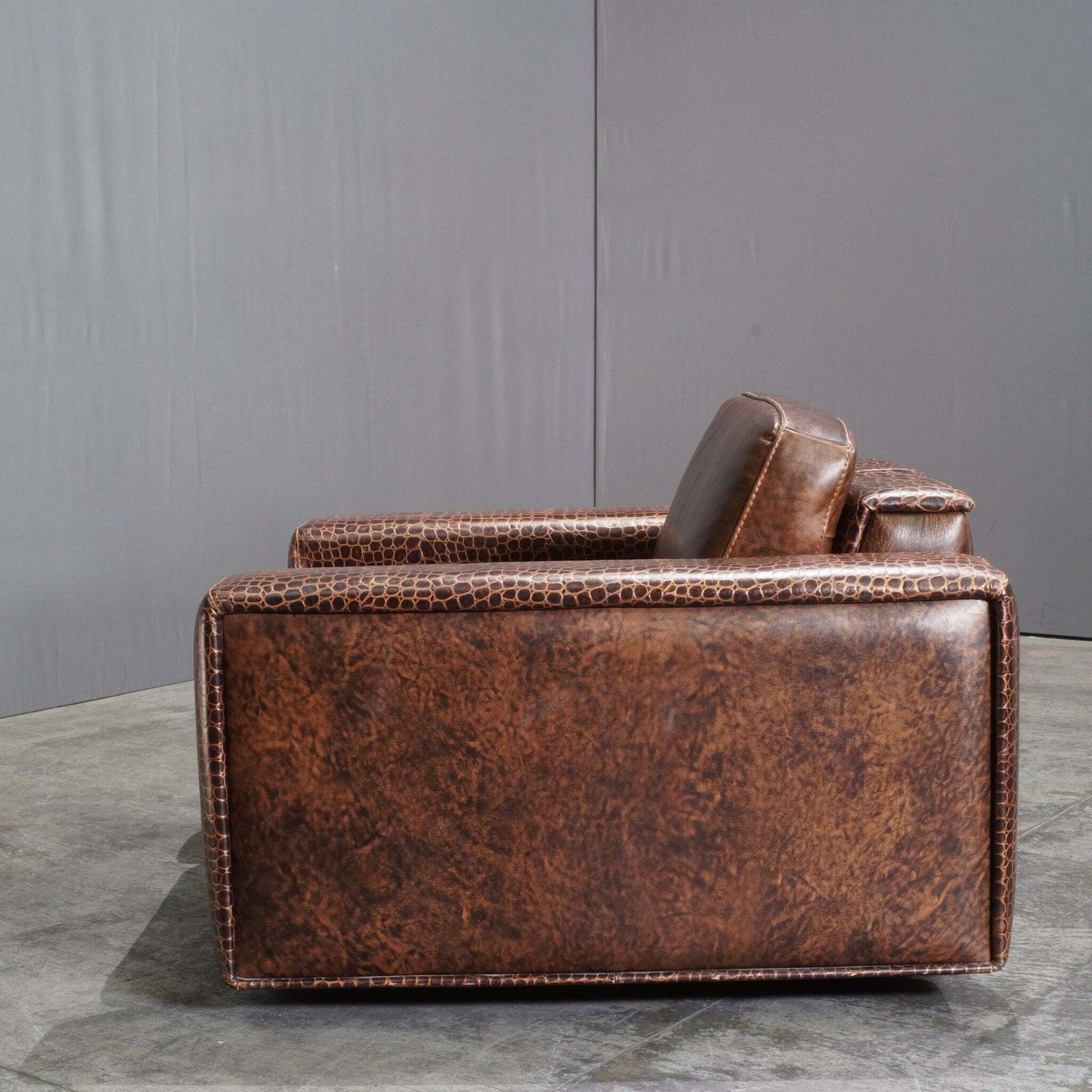Gamma Arredamenti Brown Crocodile Leather Kelly Armchair photo Furniture