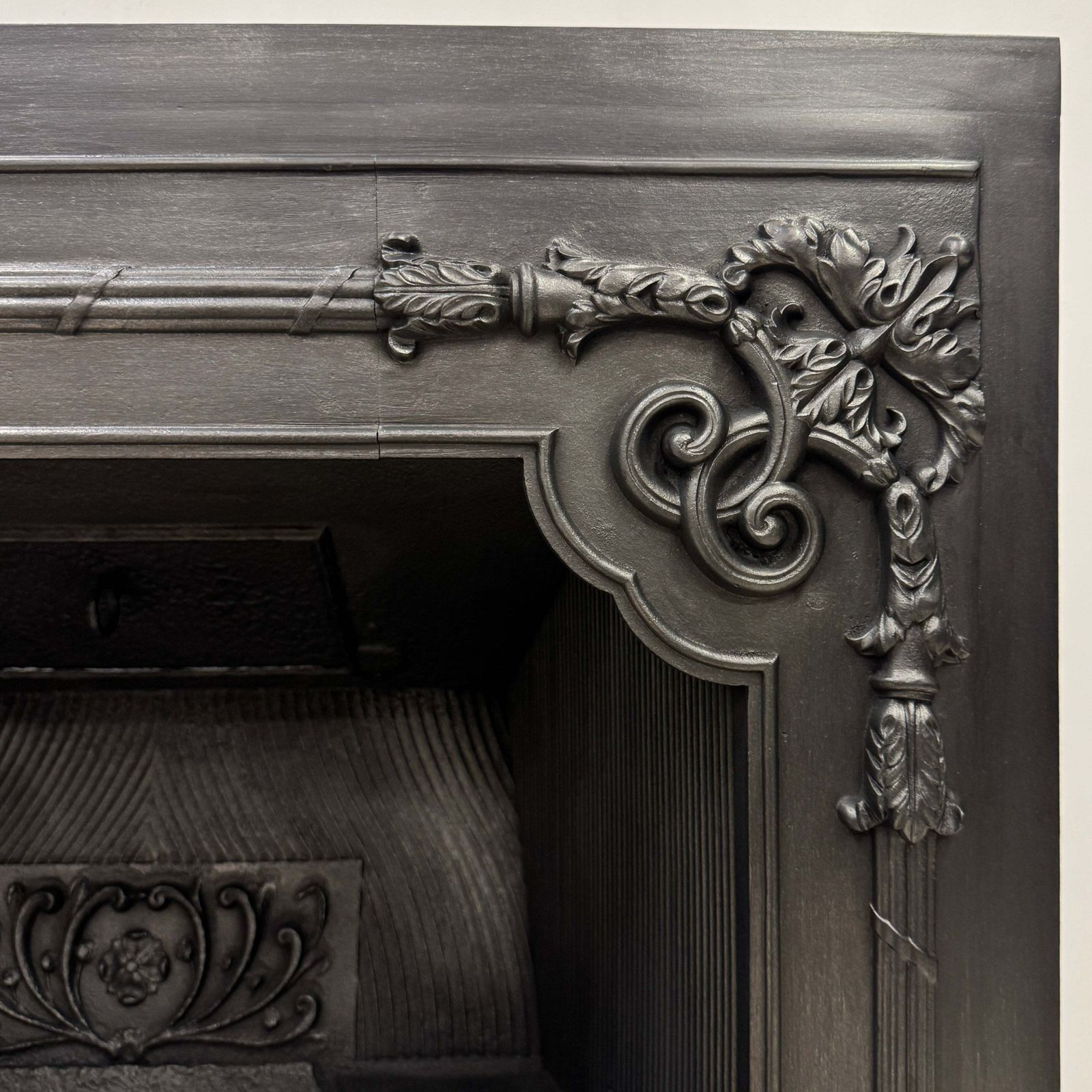 Antique Georgian Cast Iron Register Grate Fireplace photo for sale