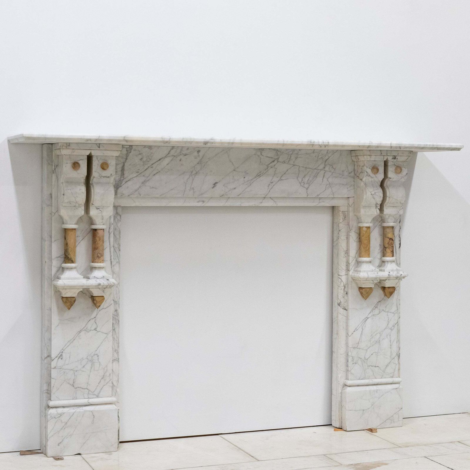 Antique Fireplace Surround With Sienna Marble Columns photo furniture