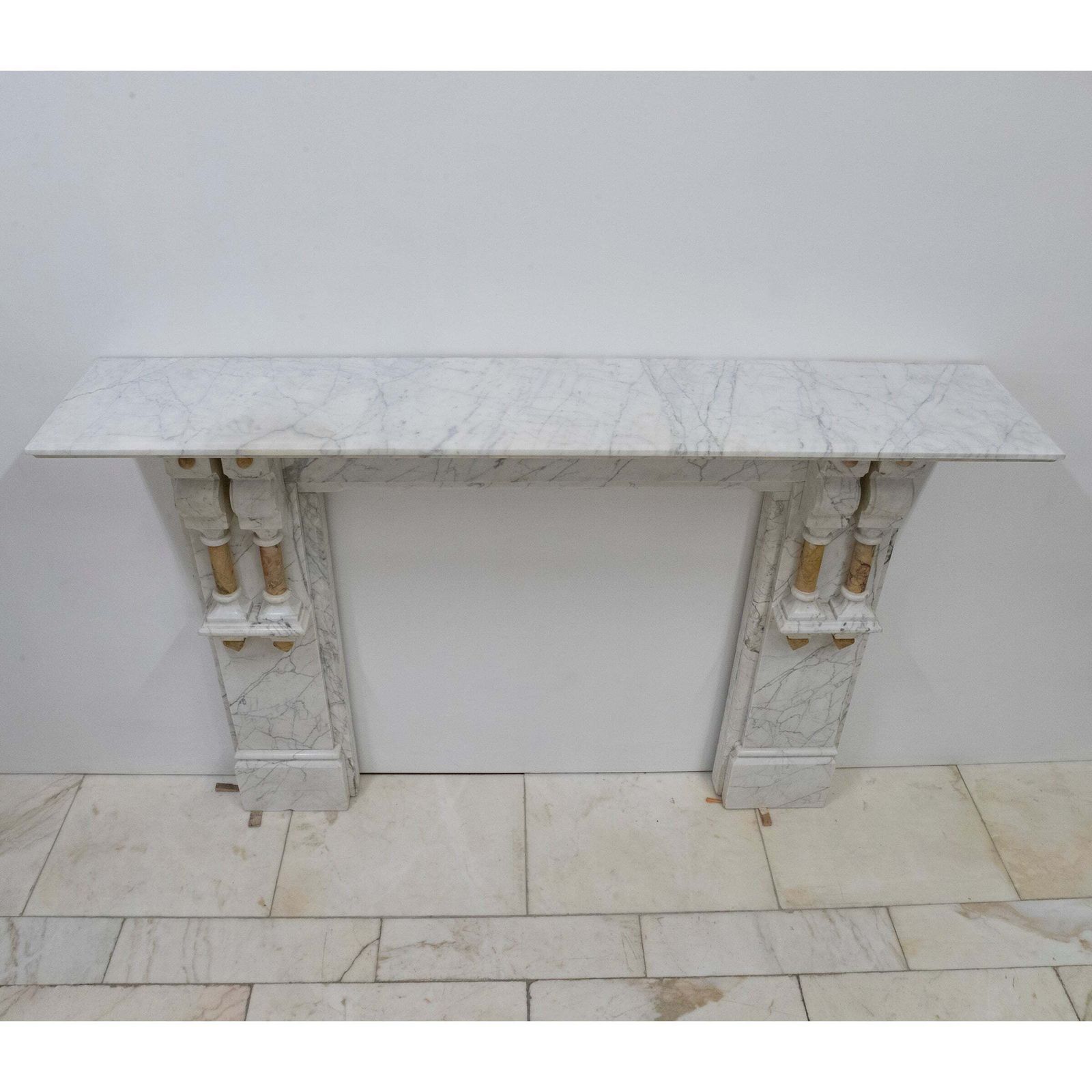 photo buy Antique Fireplace Surround With Sienna Marble Columns