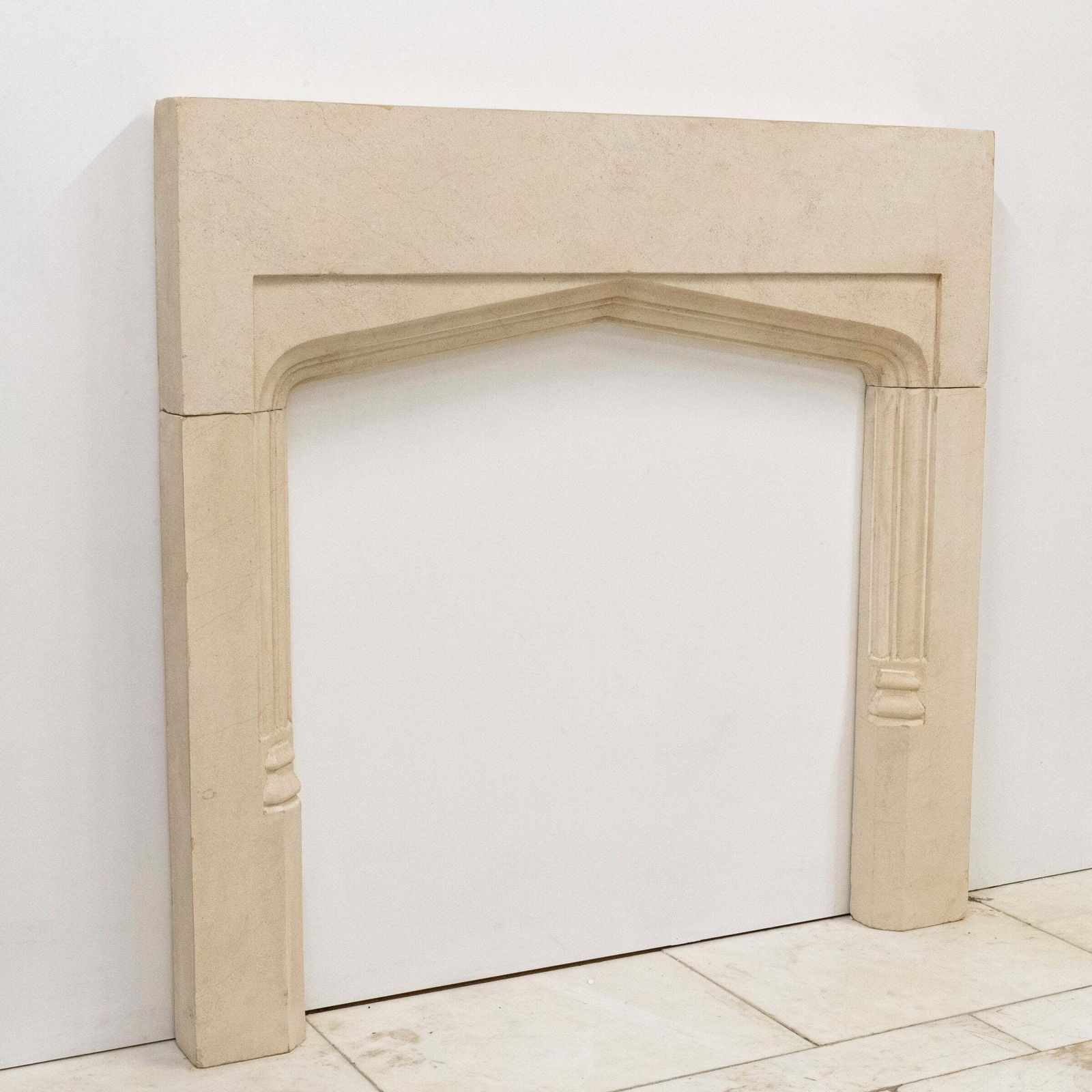 Antique Gothic Revival Bath Stone Fireplace Surround photo 3400.0