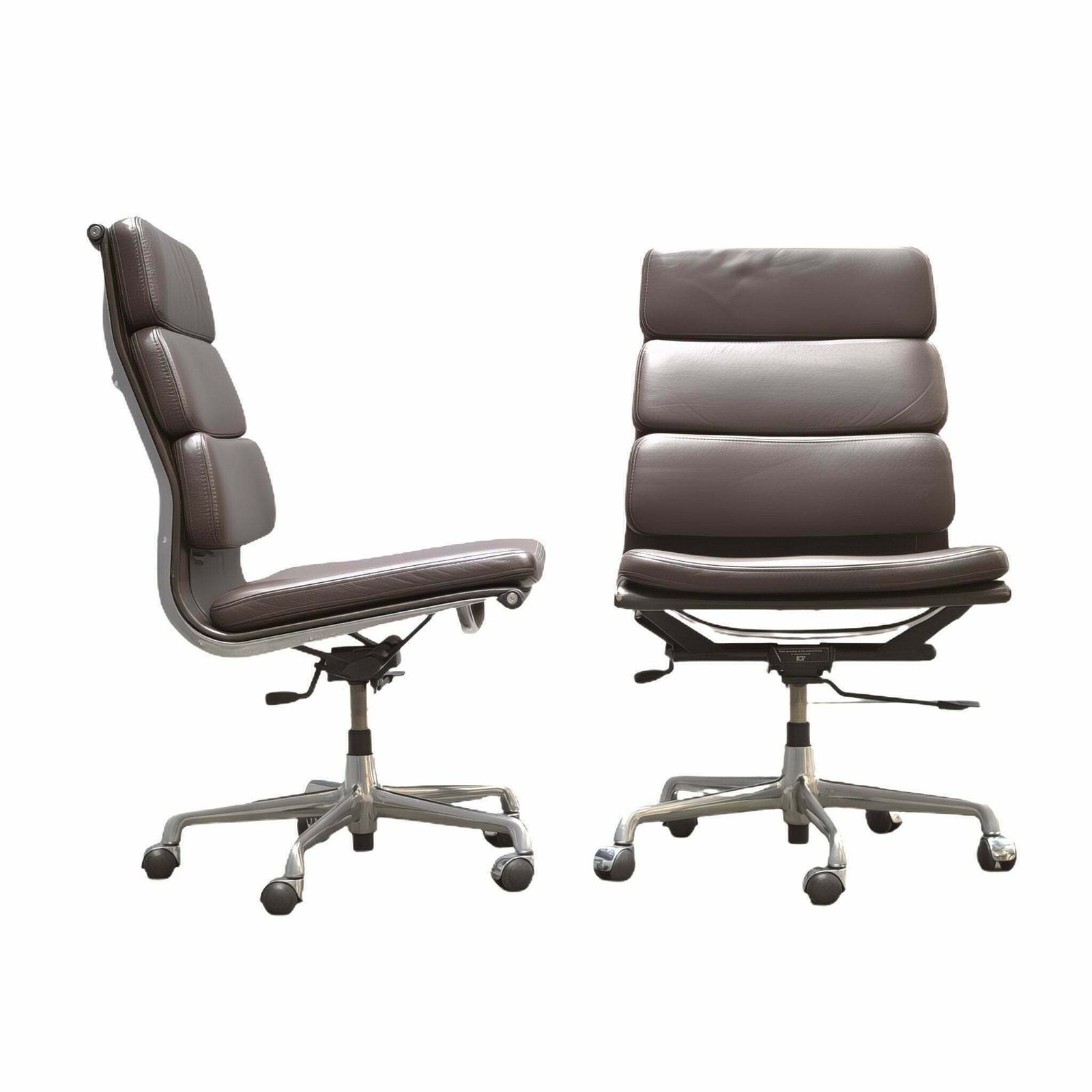 Eames Soft Pad Ea219 Armless High Back Leather Office Chair By Icf photo 1200.0