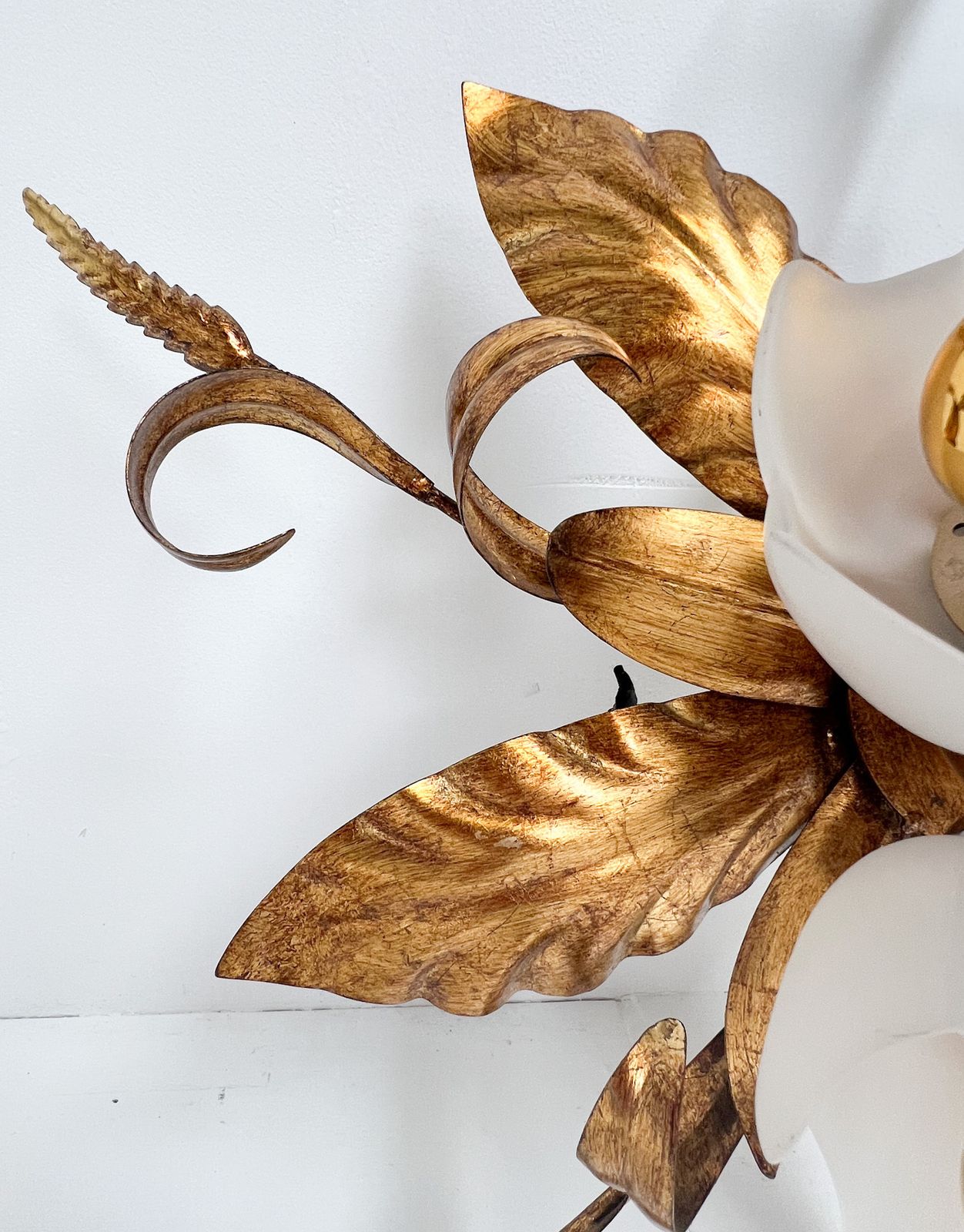 Gold Plated Xl Ceiling Lamp Or Wall Lamp From Italy, 1970s photo buy